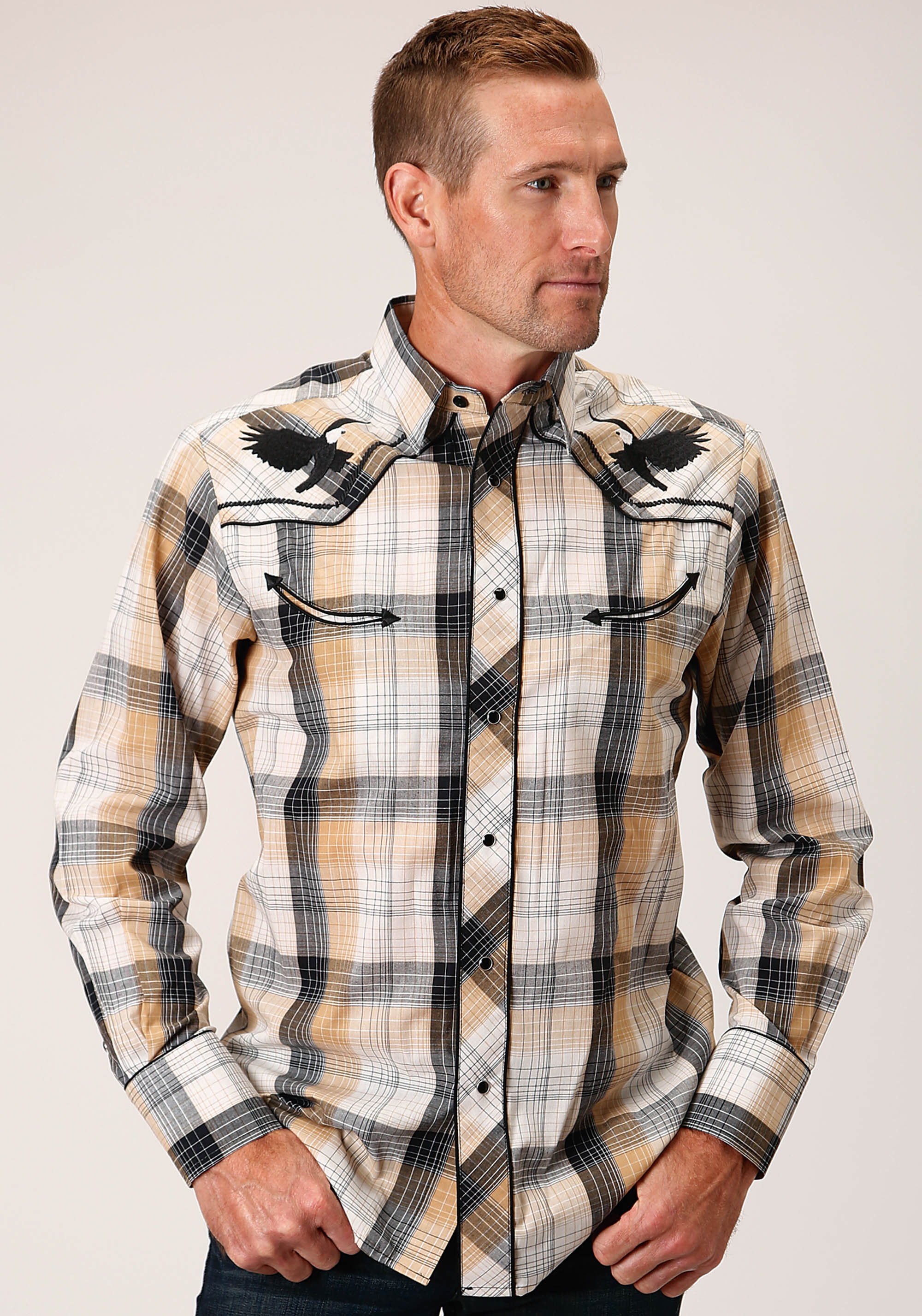 Karman Special Styles Mens 1514 Black, Khaki, White Plaid