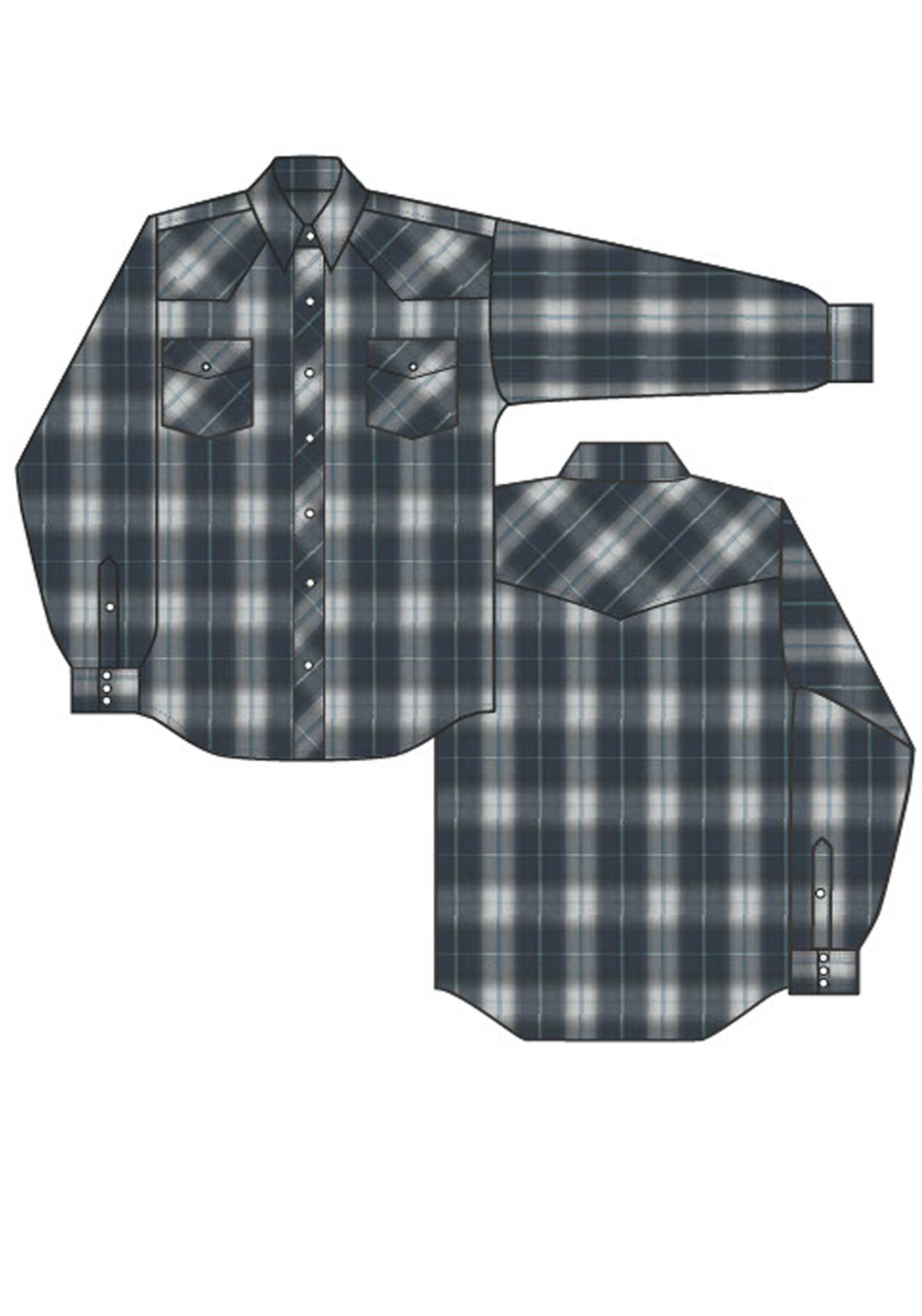 Karman Classics- 55/45 Plaids Mens 1509 Navy,grey,lt.blue Lg Scale Plaid