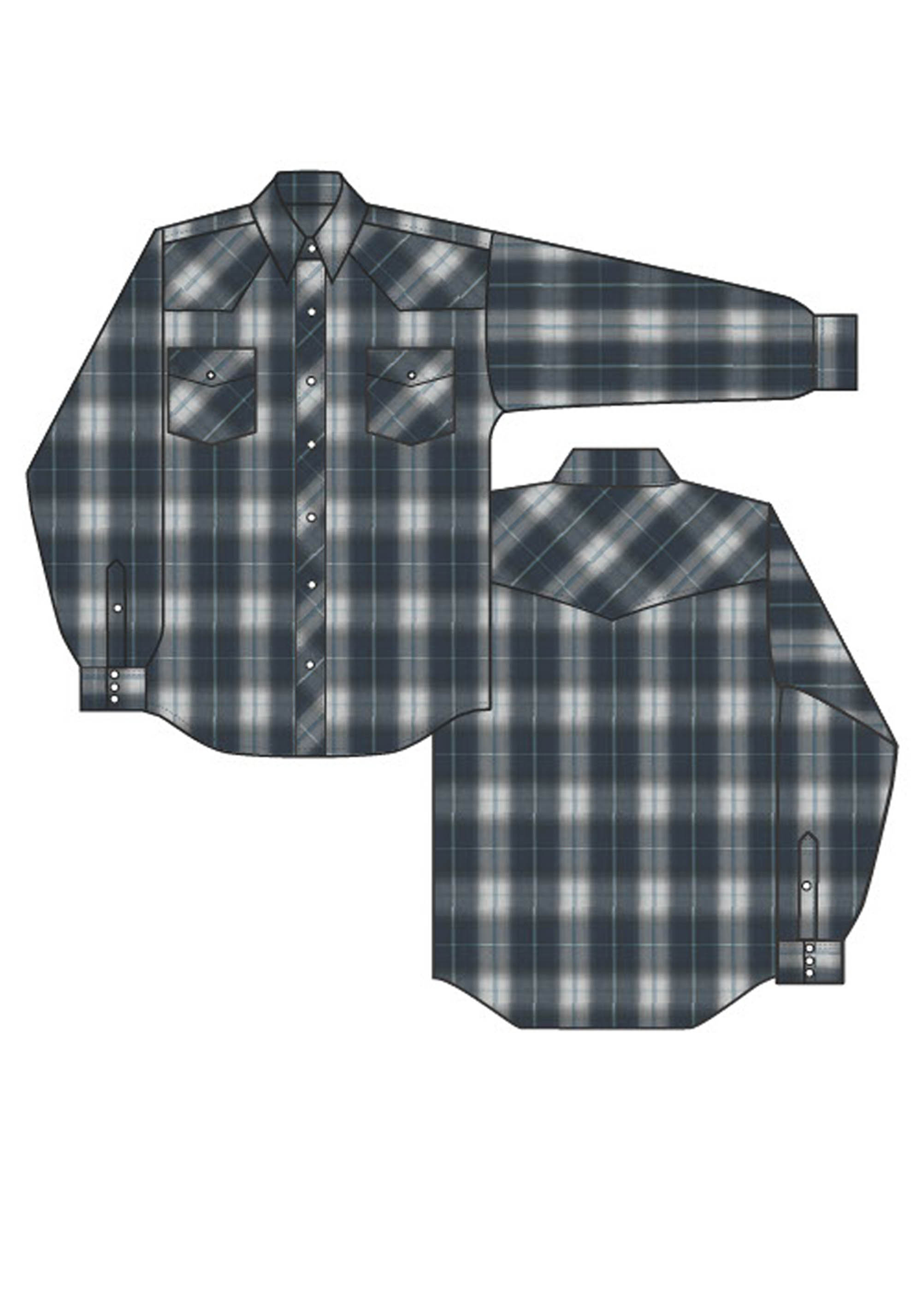 Karman Classics- 55/45 Plaids Mens 1509 Navy,grey,lt.blue Lg Scale Plaid