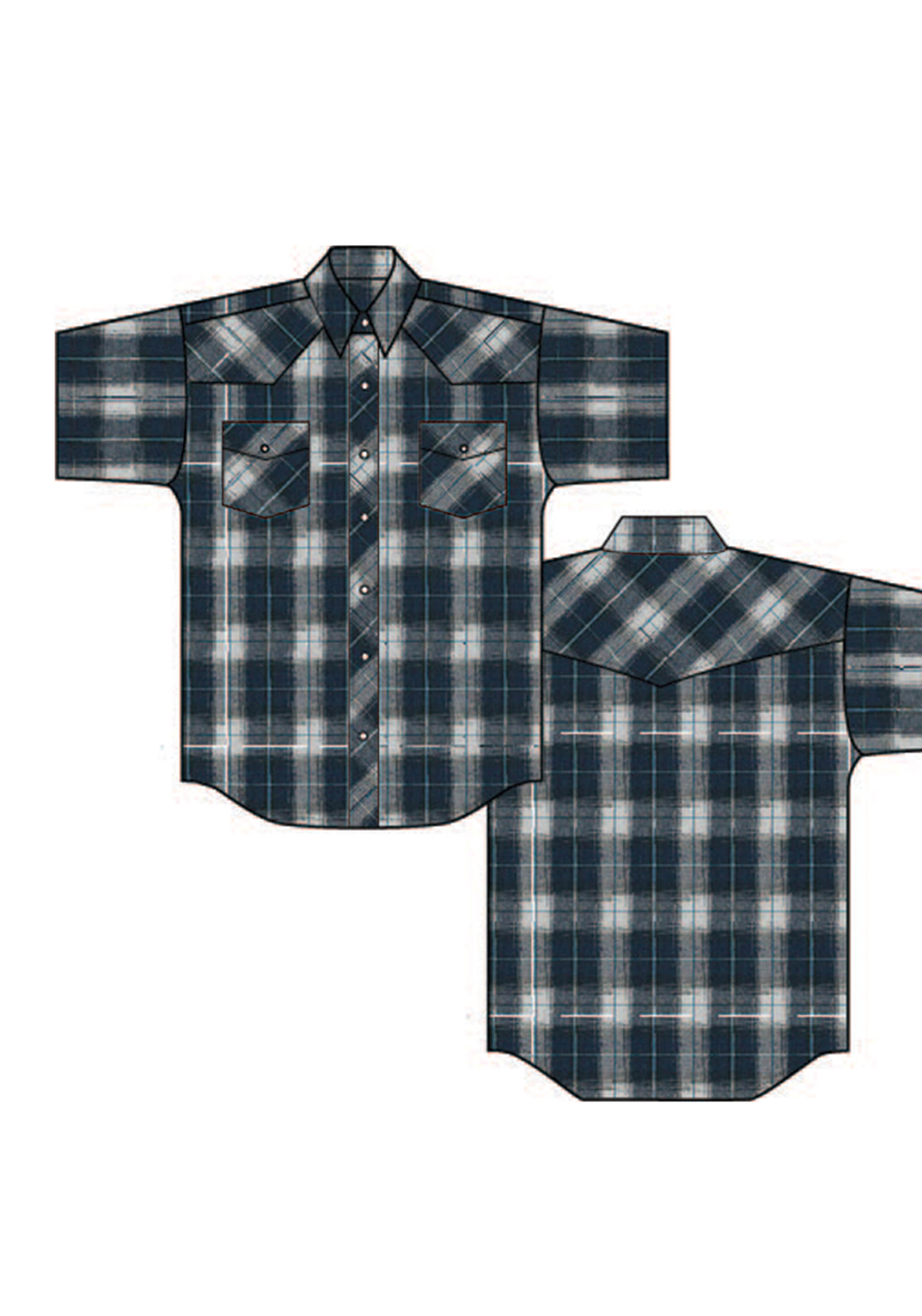 Karman Classics- 55/45 Plaids Mens 1509 Navy,grey,lt.blue Lg Scale Plaid