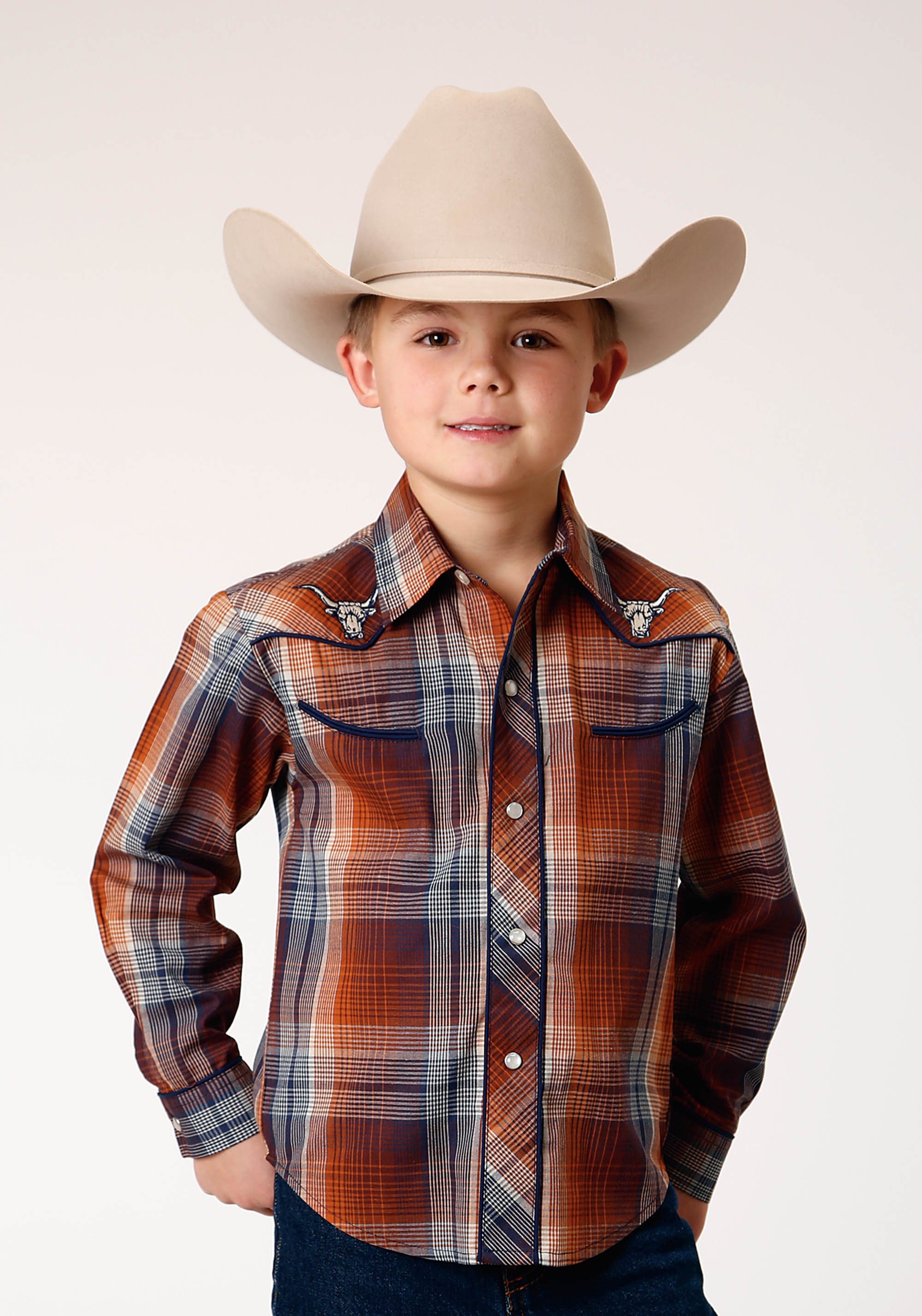 Karman Special Styles Boys 1887 Brown/navy/cream Plaid