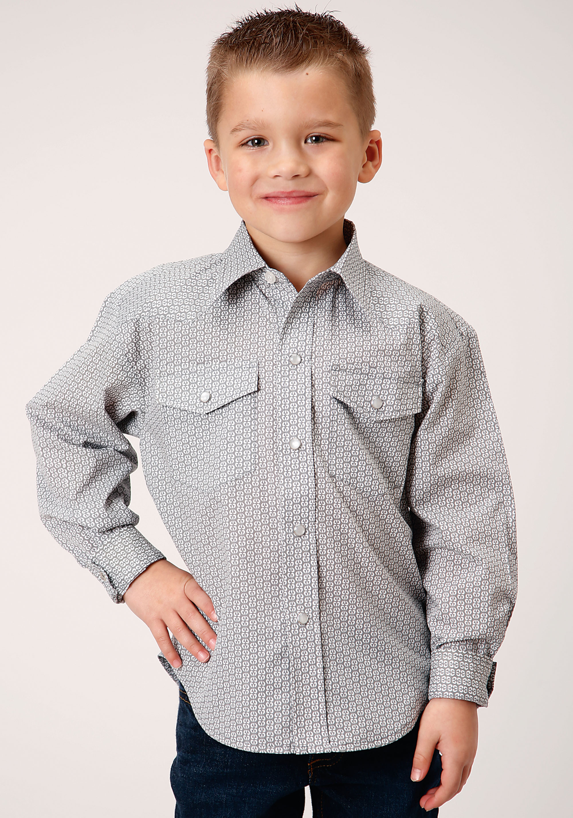 Karman Classics- 55/45 Prints Boys 828 Grey & White Print