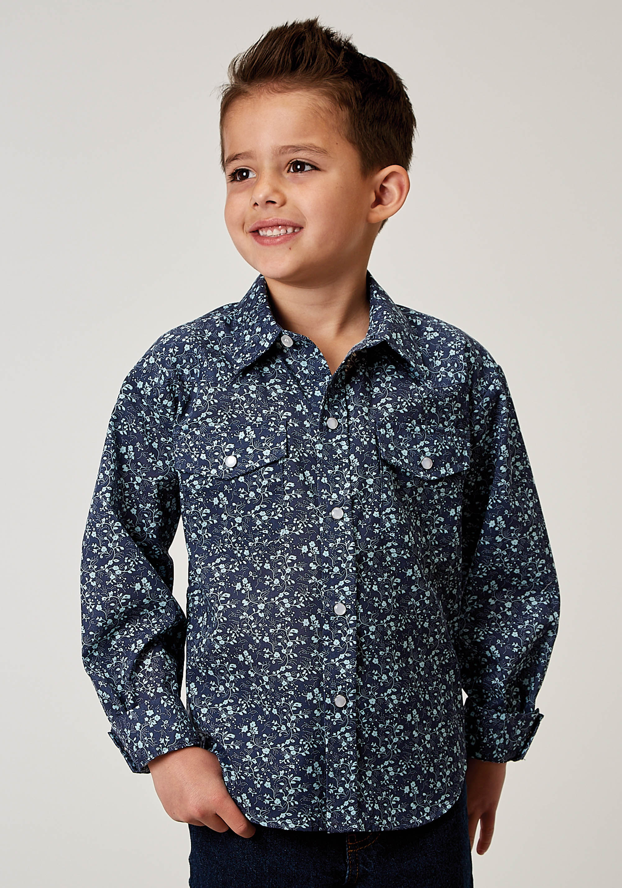 Karman Classics- 55/45 Prints Boys Blue 1962 Ditsy Floral Print