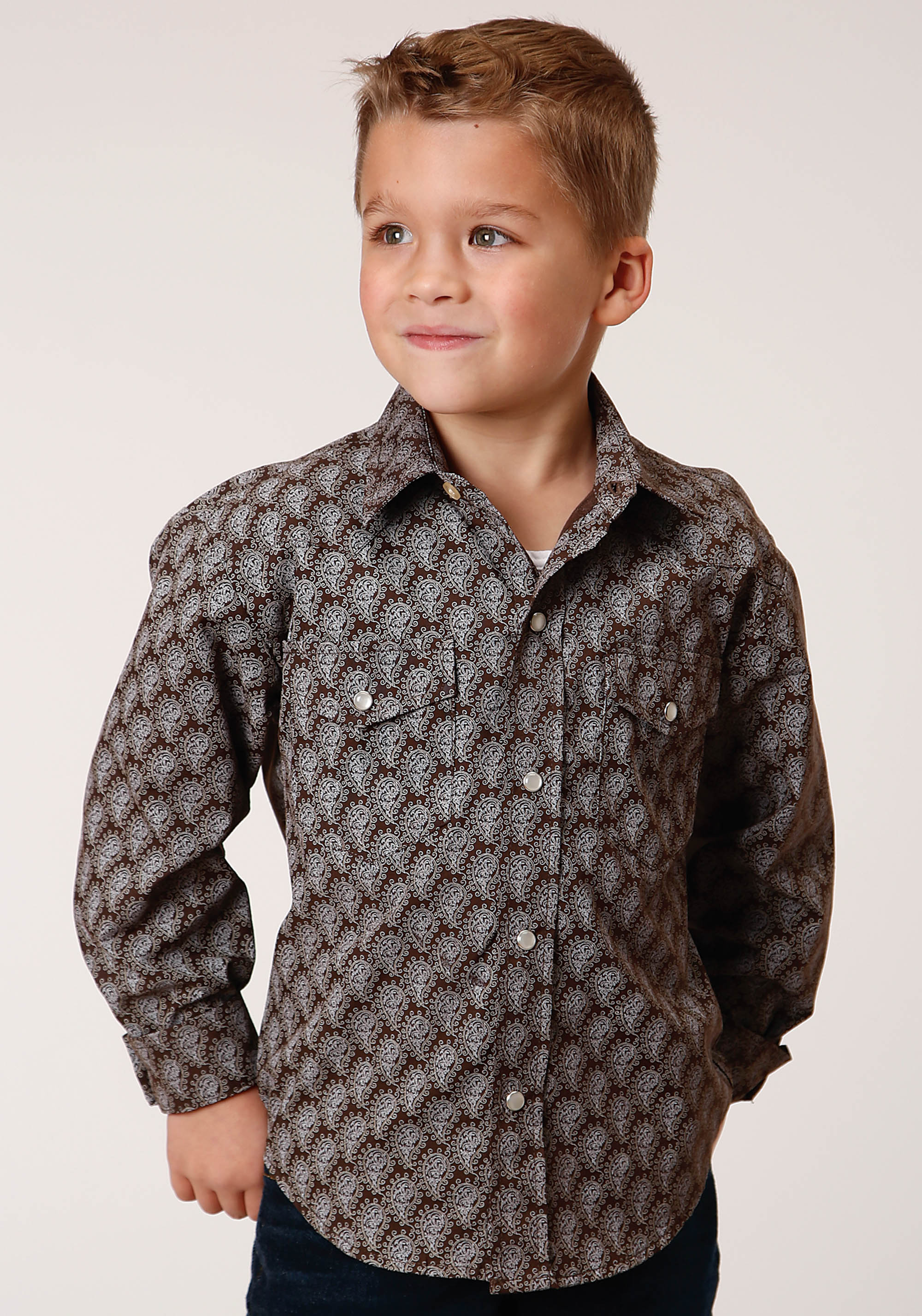 Karman Classics – 55/45 Prints Boys Brown 1199 Chocolate & Cream Tear Drop Prt