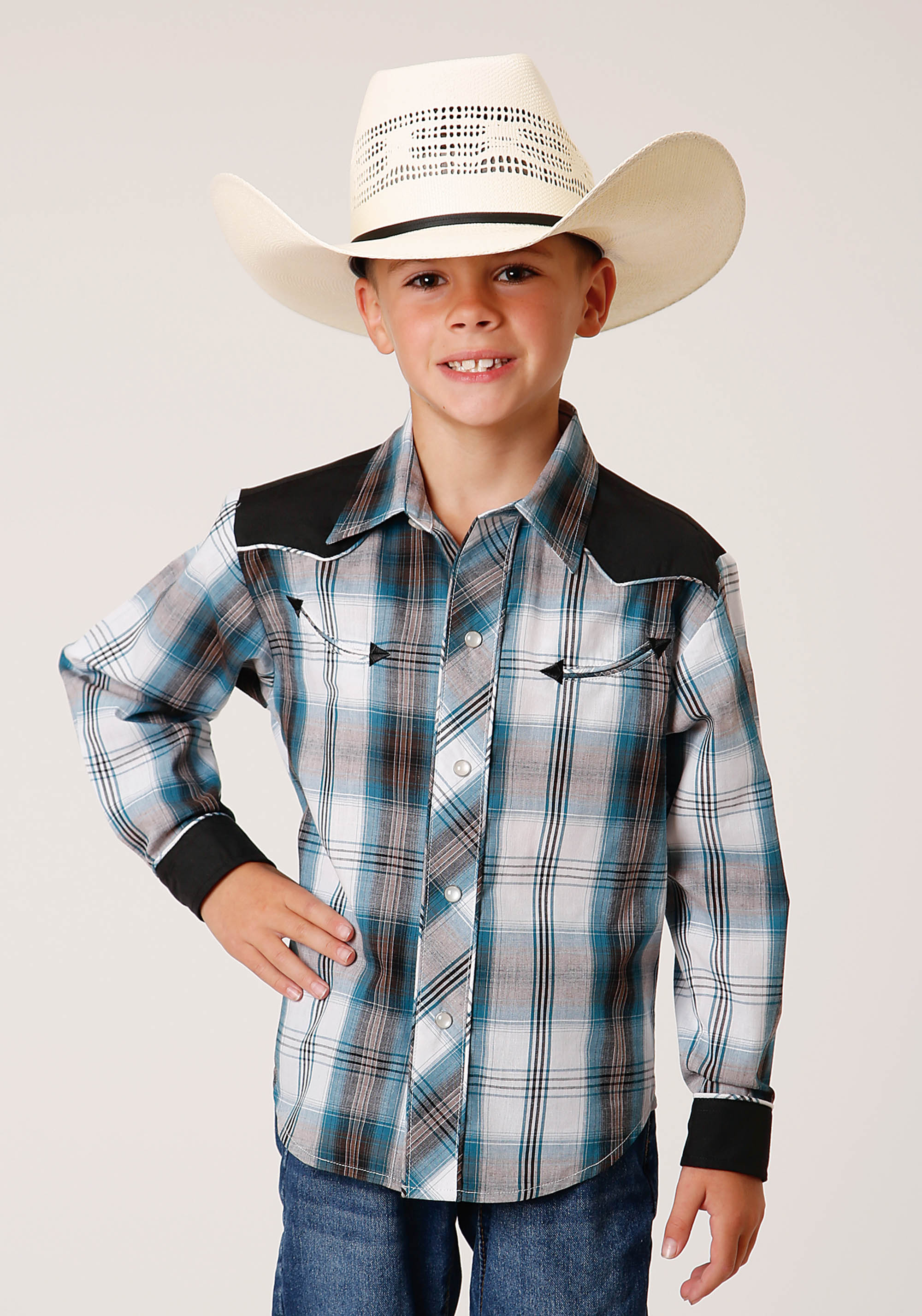 Karman Special Styles Boys Blue 1635 Peacock Bu/brown/blk/wh Plaid