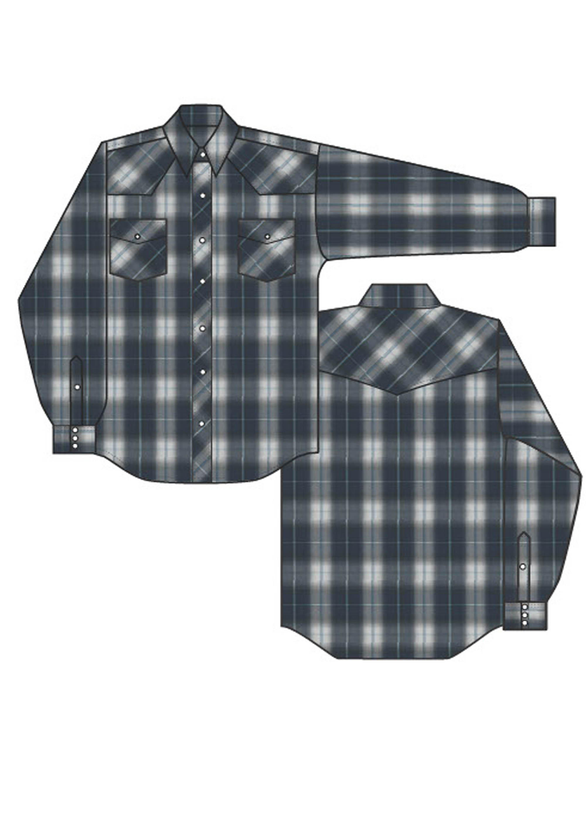 Karman Classics- 55/45 Plaids Boys 1509 Navy,grey,lt.blue Lg Scale Plaid