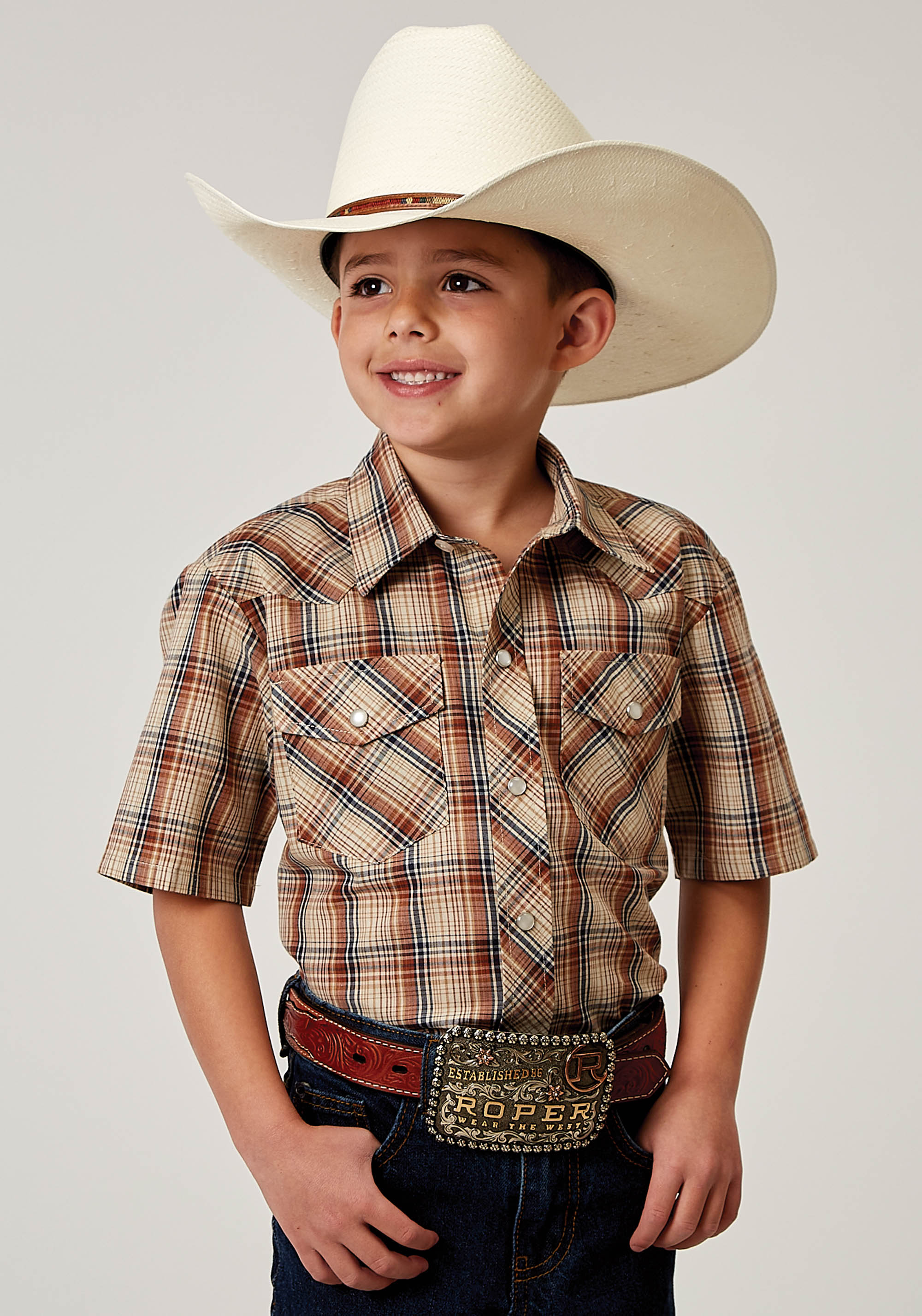 Karman Classics- 55/45 Plaids Boys 1970 Brown Plaid