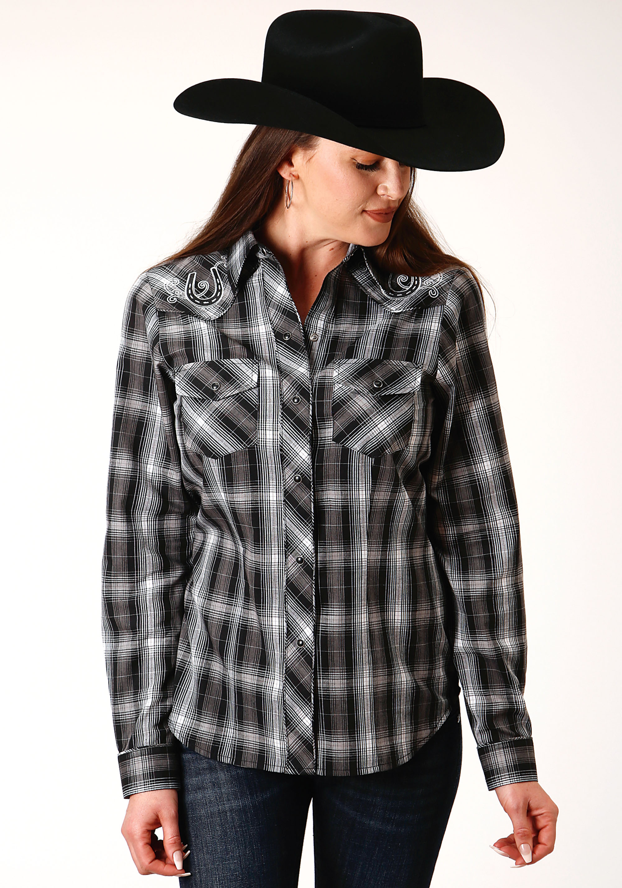 Karman Special Styles Womens 824 Black And White Plaid