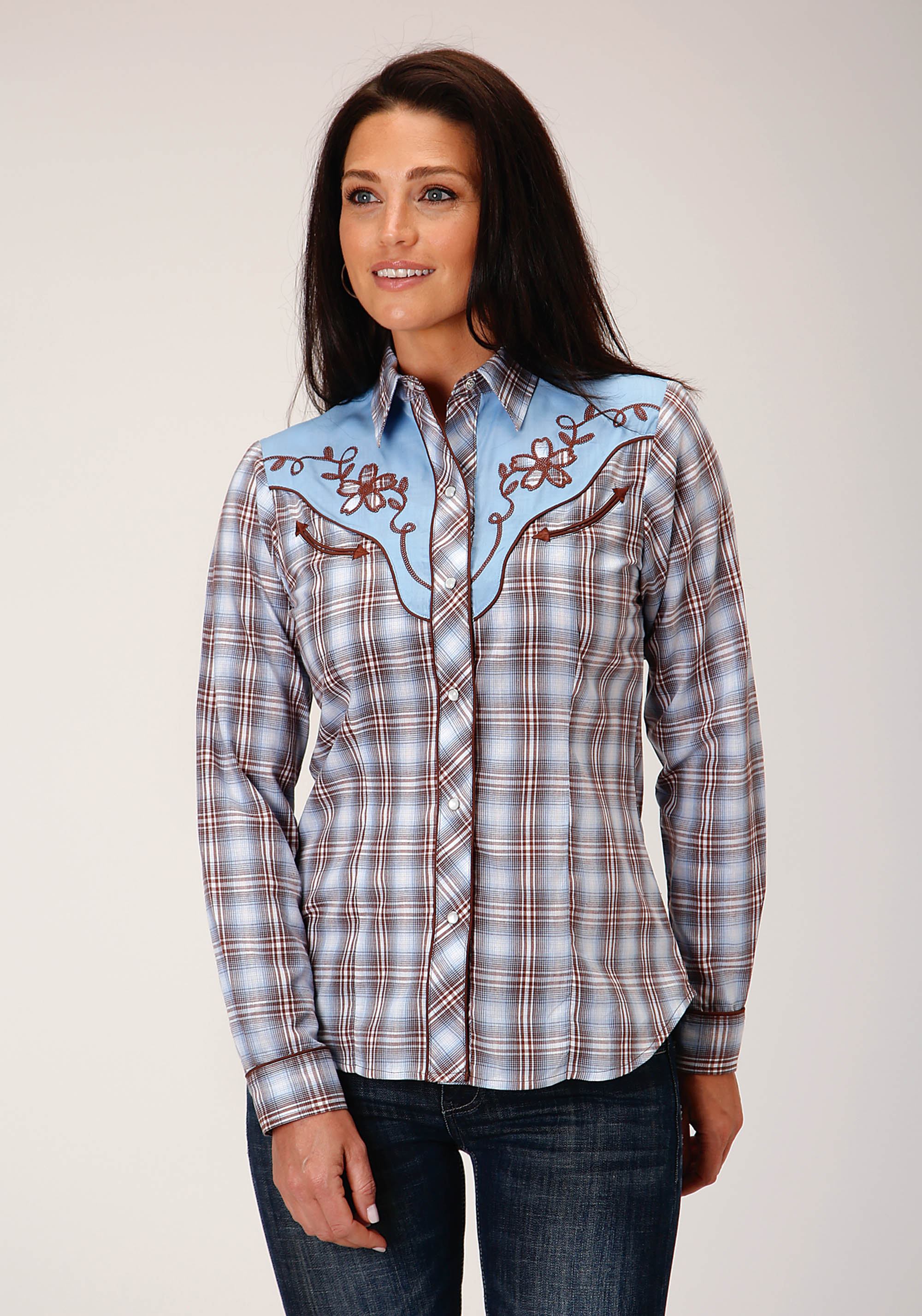 Karman Special Styles Womens Blue 1634 Lt. Bu/chocolate/white Plaid