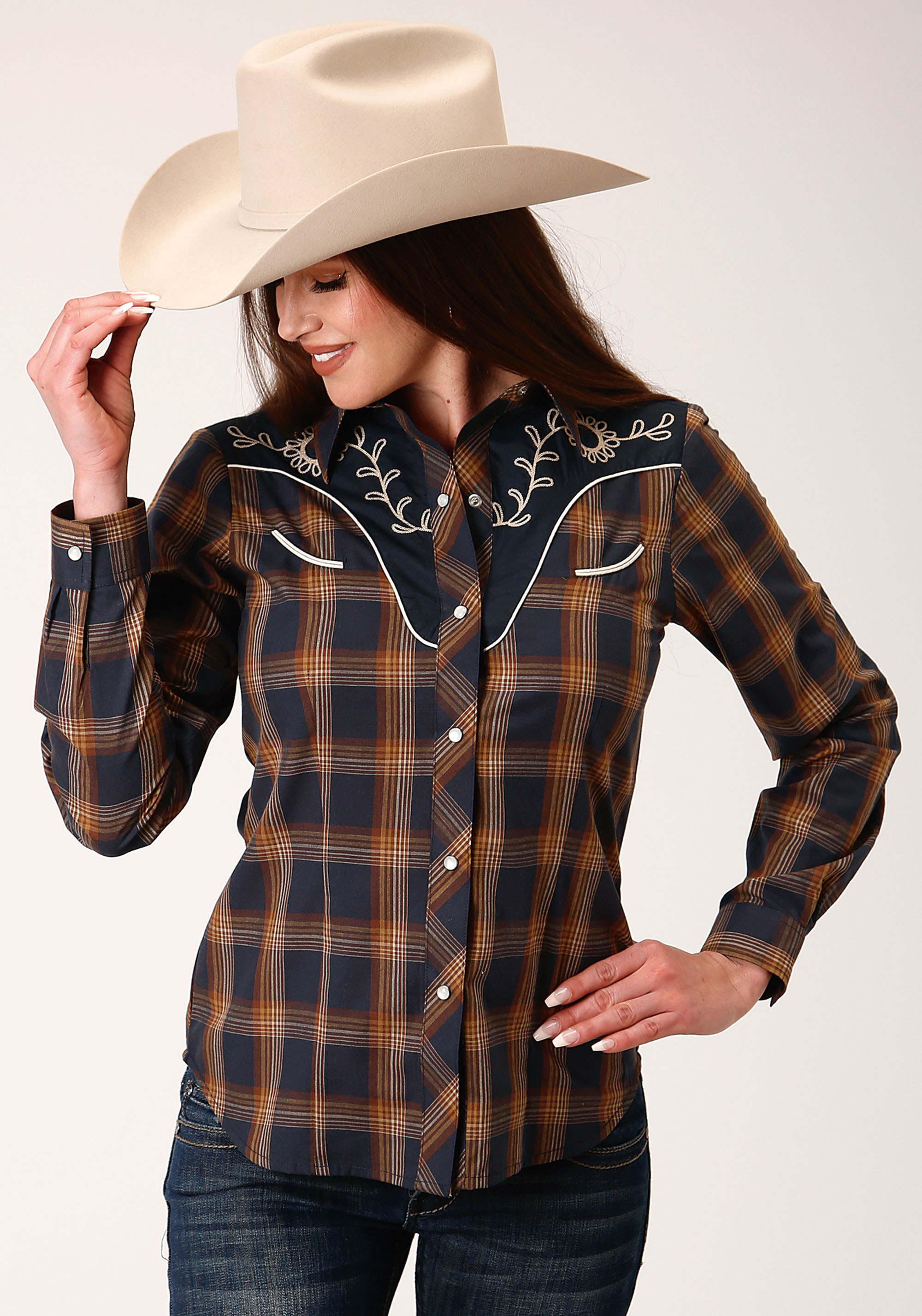 Karman Special Styles Womens Blue 822 Navy & Brown Plaid