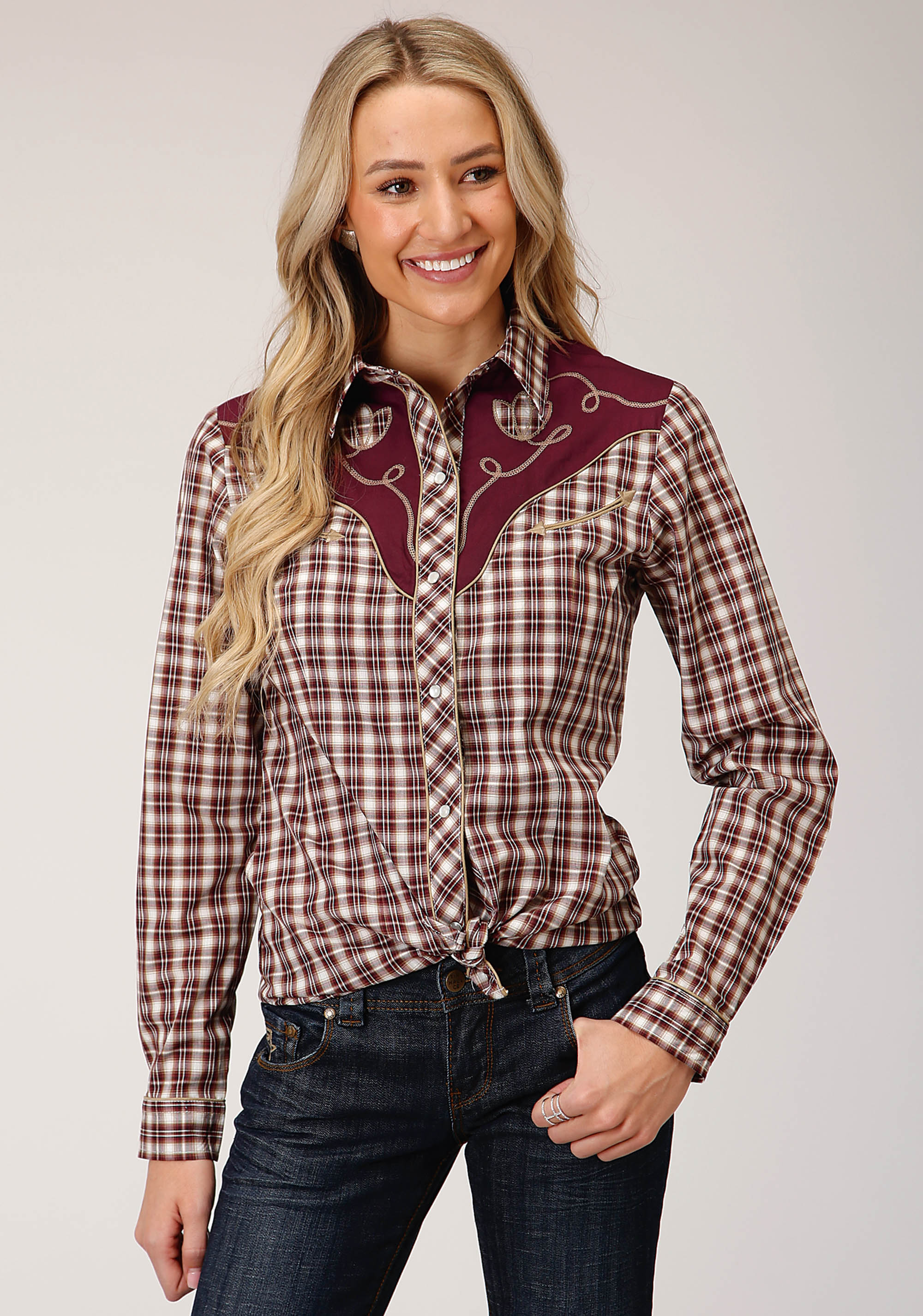 Karman Special Styles Womens 1207 Wine,cream,tan Small Scale Plaid