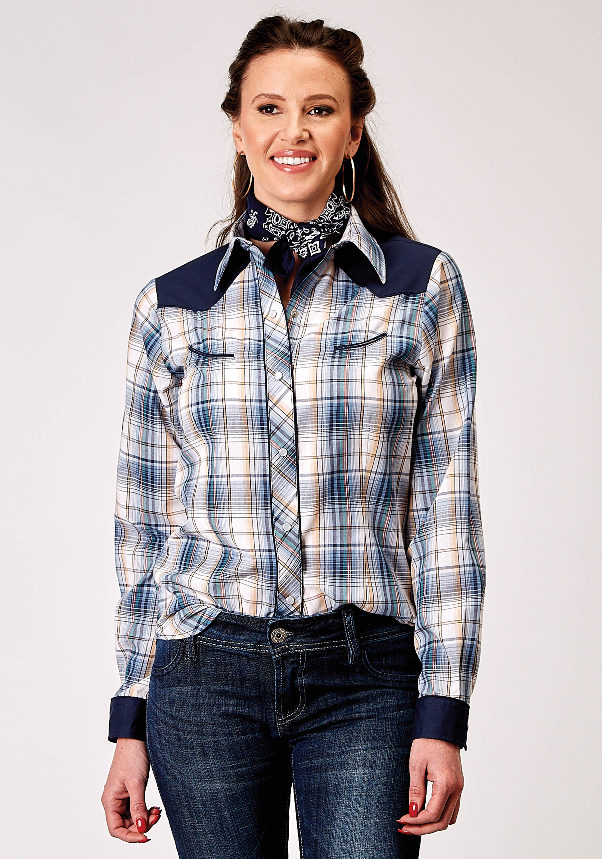 Karman Special Styles Womens Blue 1971 Madris Plaid Plaid