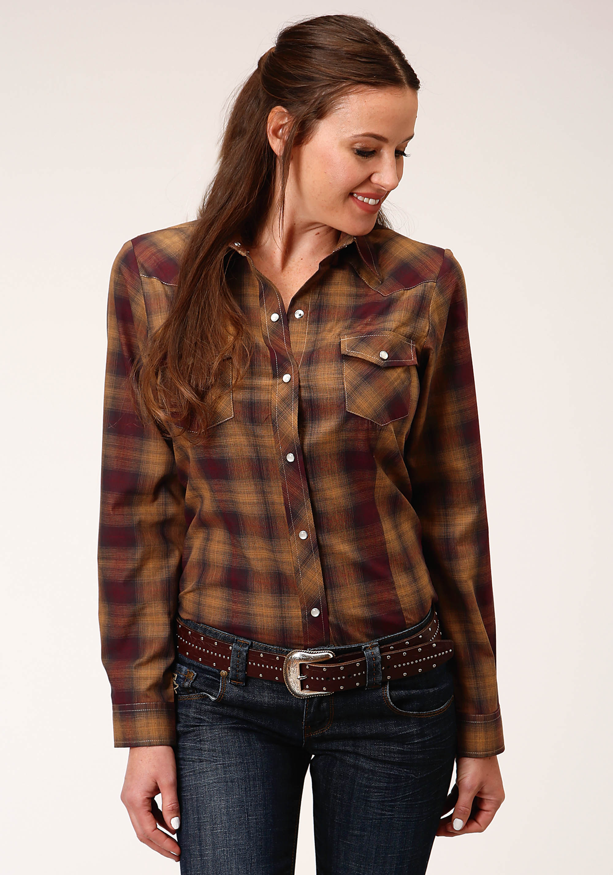 Karman Classics – 55/45 Plaids Womens Tan 1205 Caramel & Grey Plaid