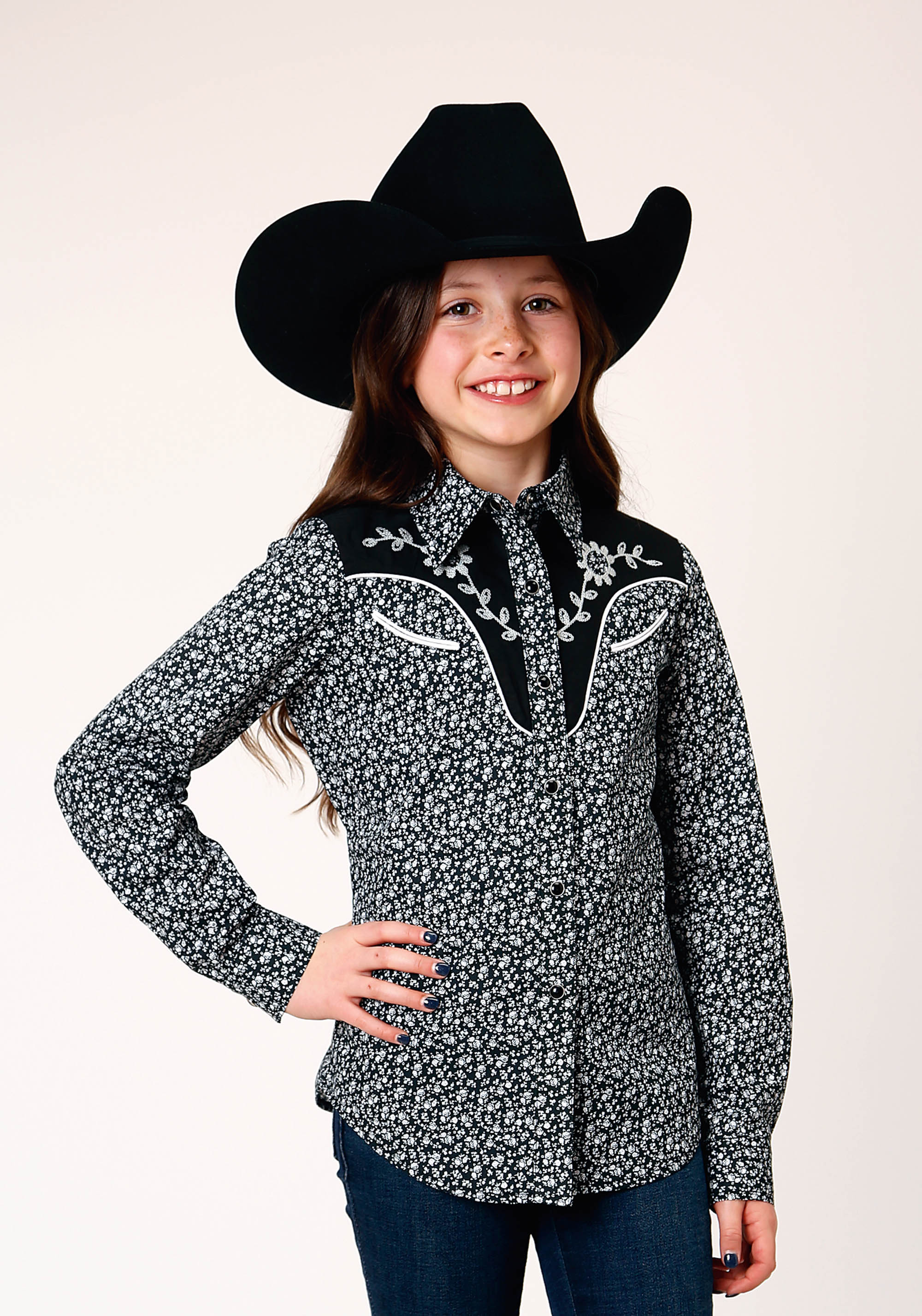 Karman Special Styles Girls 1889 Black/white Floral Print