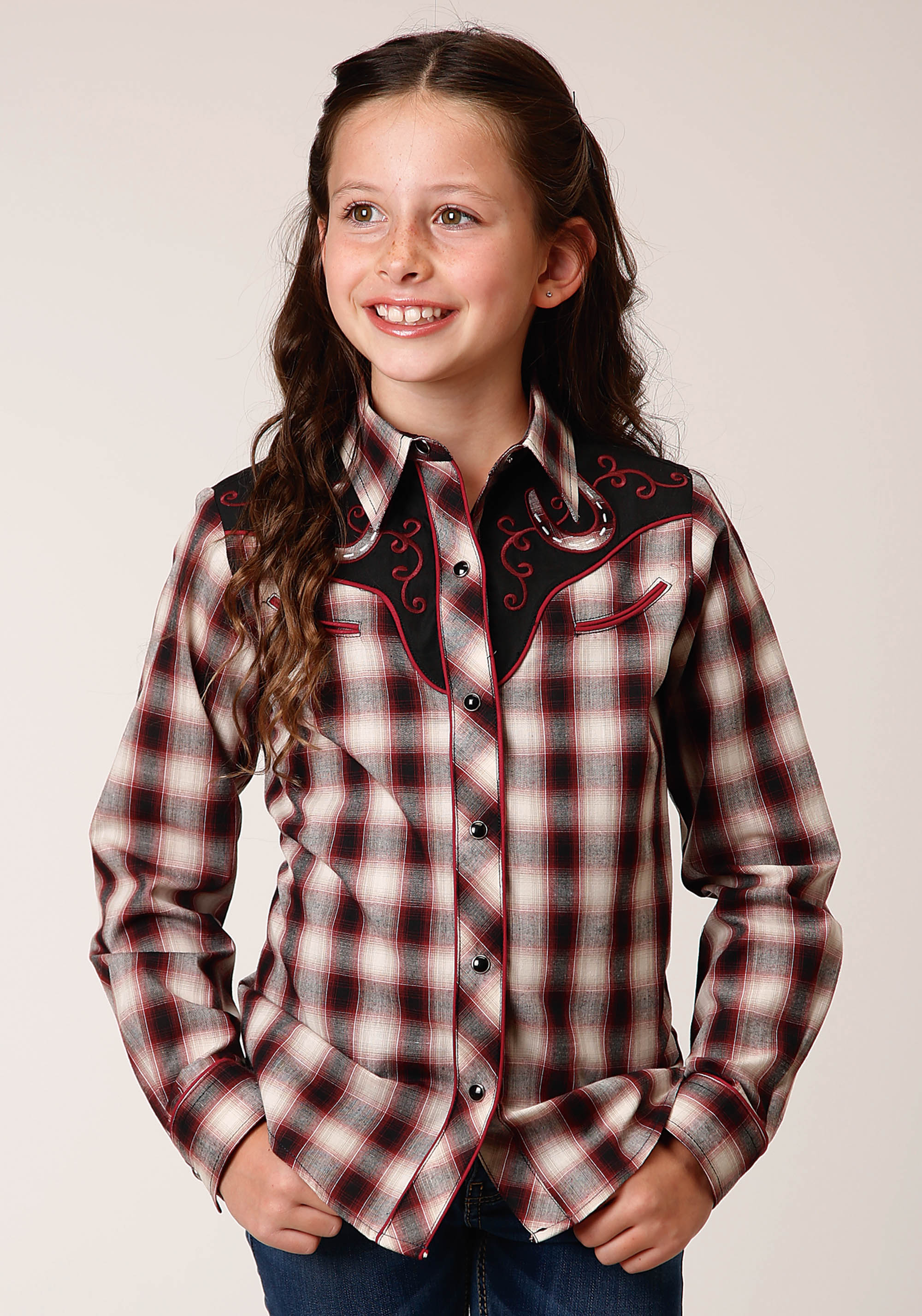 Karman Special Styles Girls 1708 Wine/black/cream Plaid