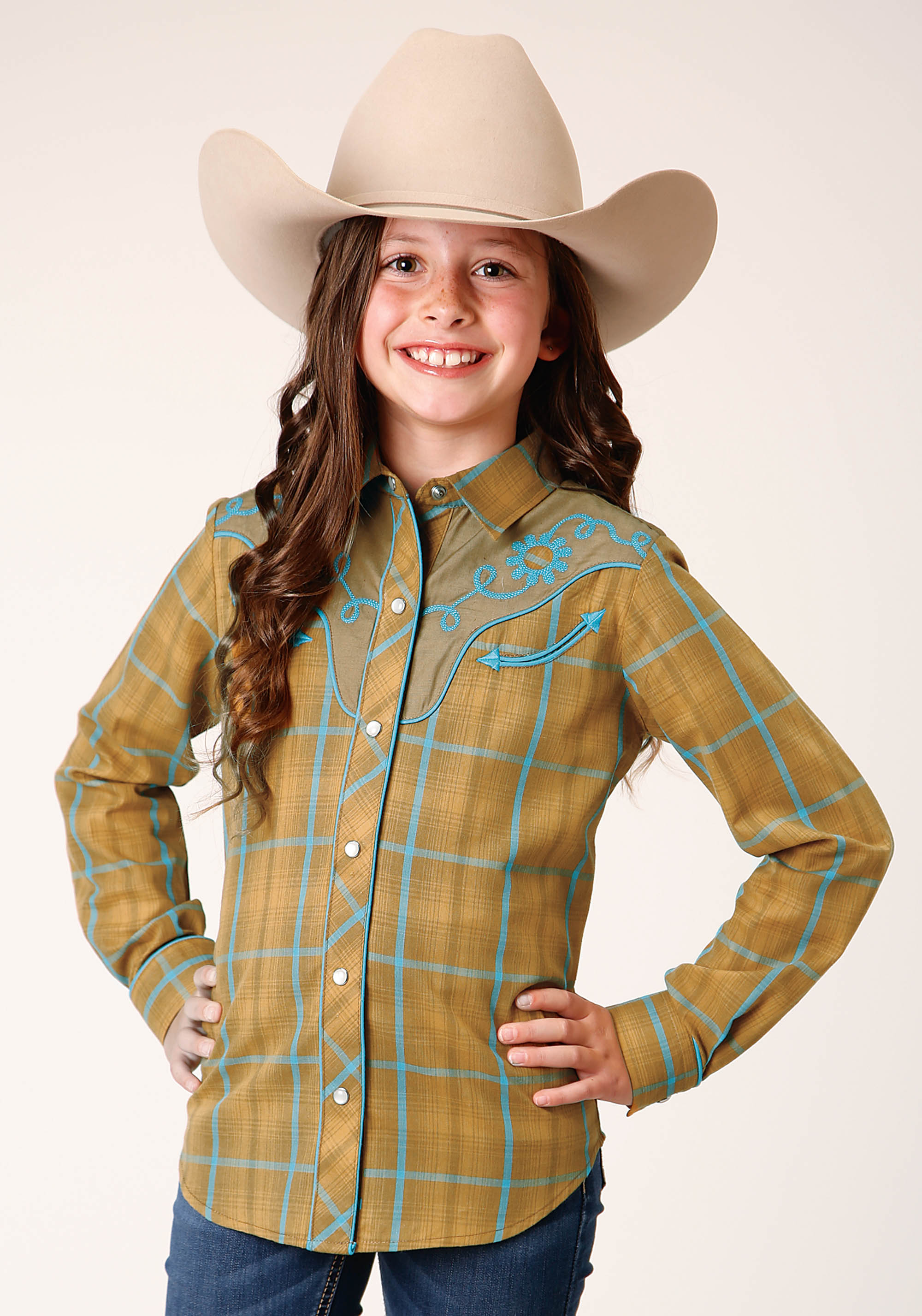 Karman Special Styles Girls Yellow 1714 Butterscotch/turquoise Plaid