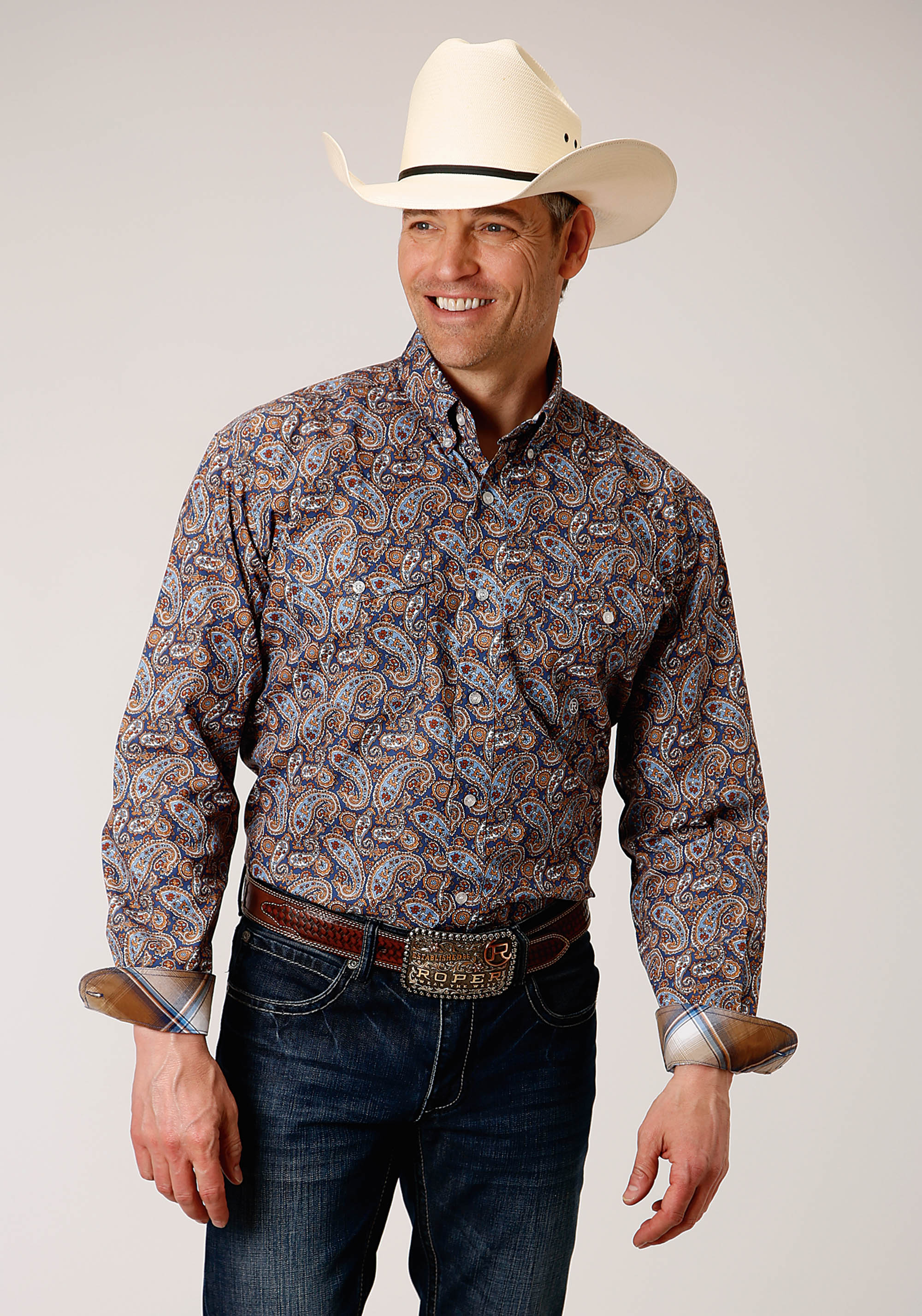 Men’s Amarillo Collection- Country Roads Mens Blue 00996 Country Paisley