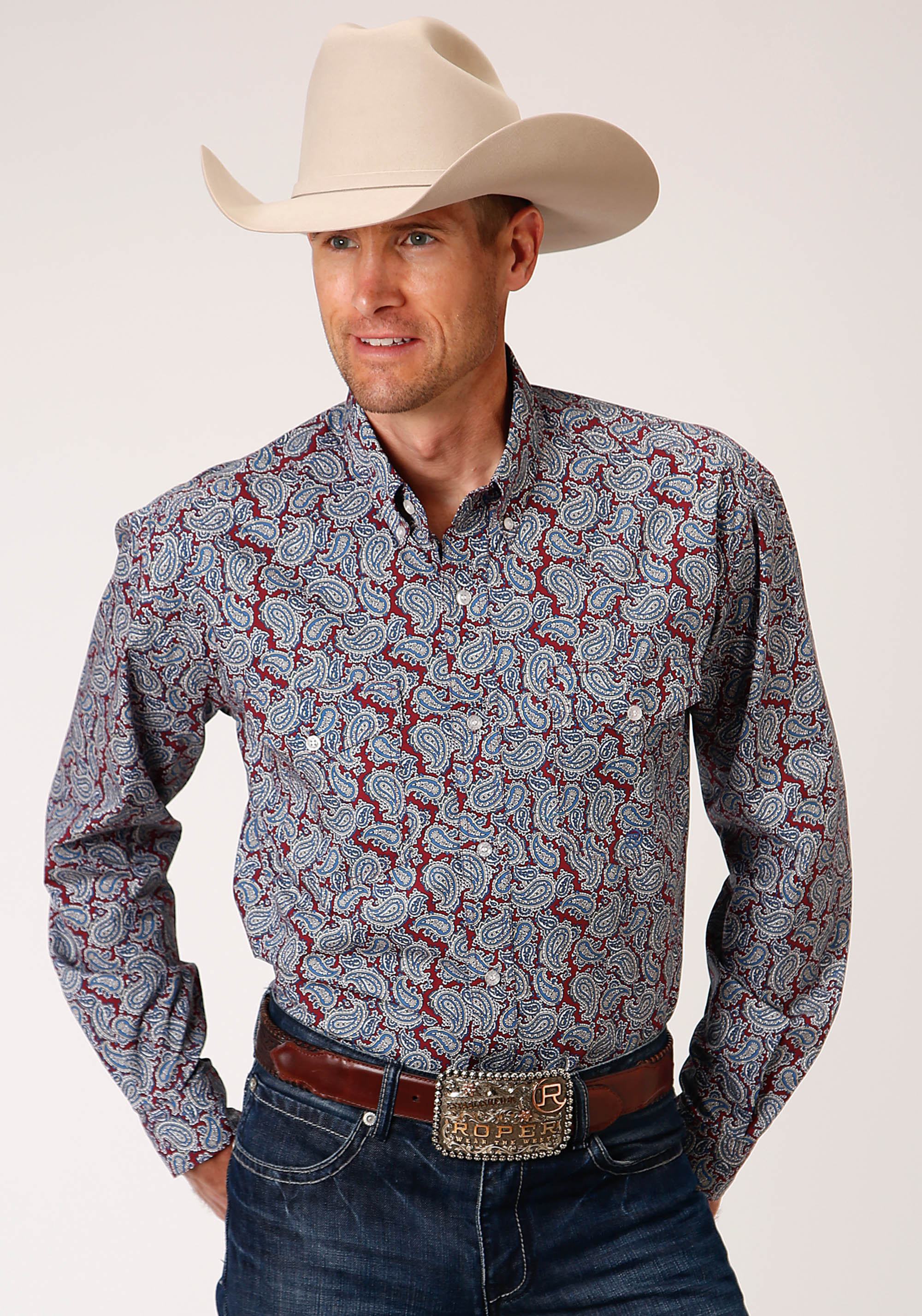 Men’s Amarillo Collection- Liberty Bell Mens Wine 1134 Liberty Paisley