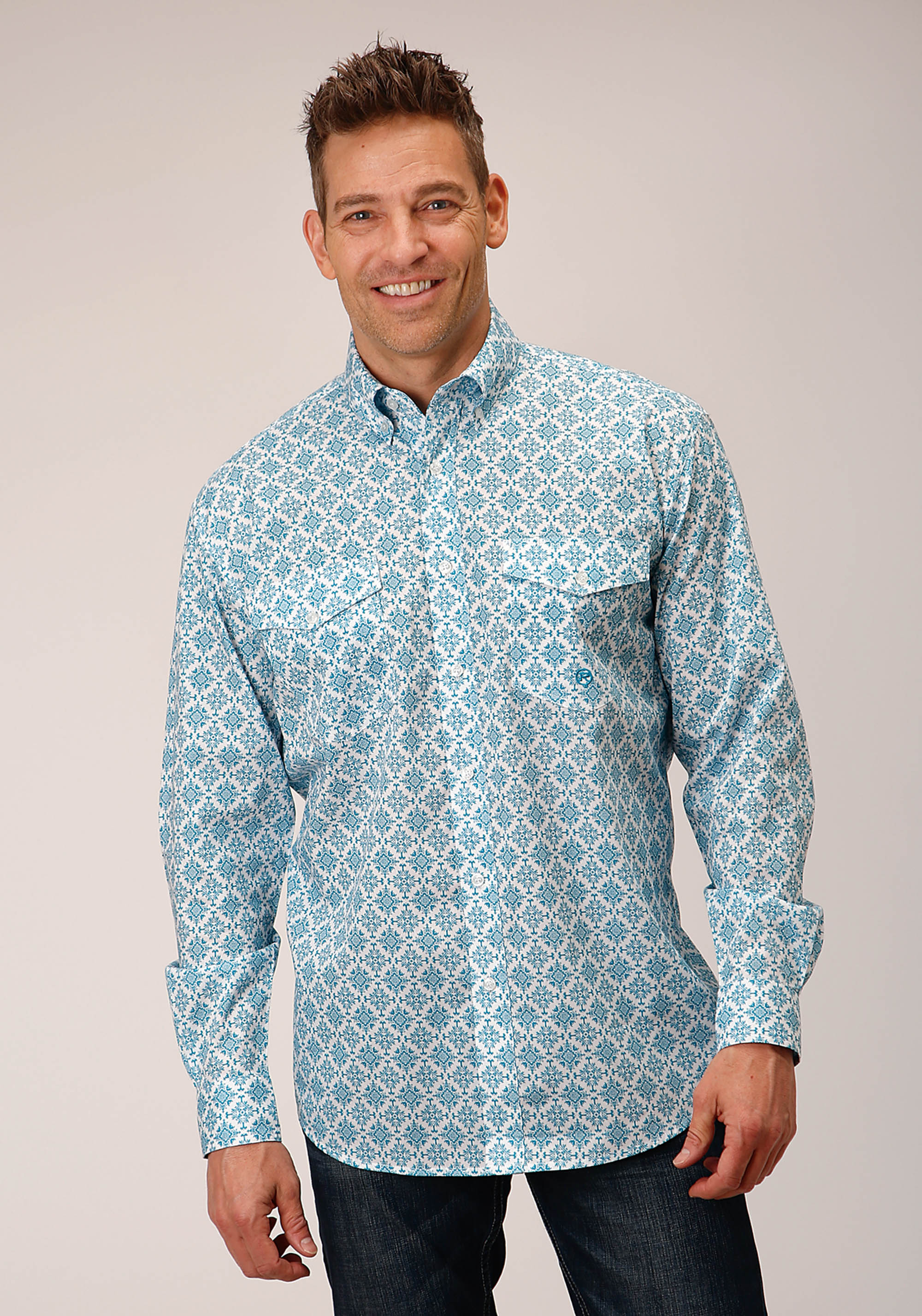 Men’s Amarillo Collection- Summer Meadow Mens Blue 1561 Turquoise Medallion