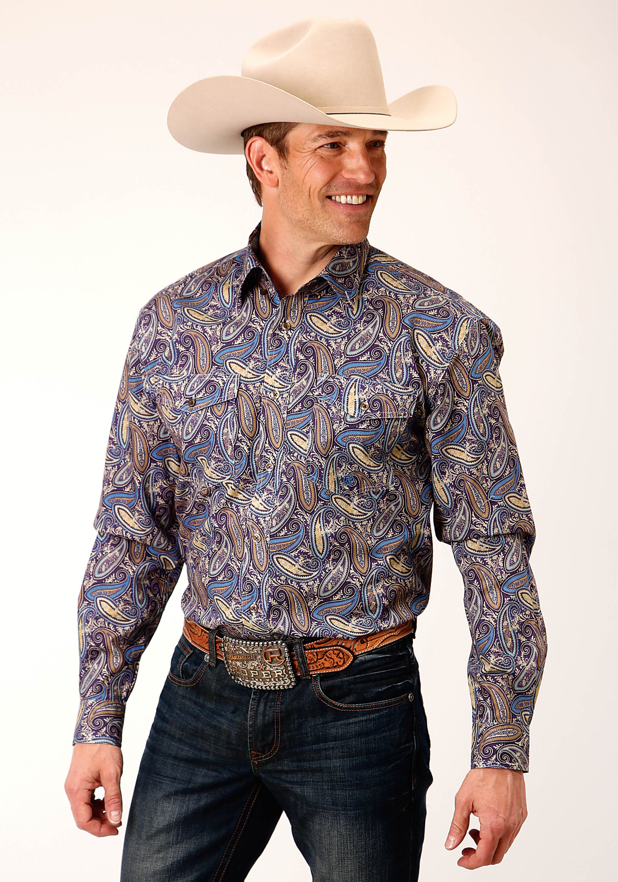 Men’s Amarillo Collection- Plum Ridge Mens Multi 1665 Royal Paisley