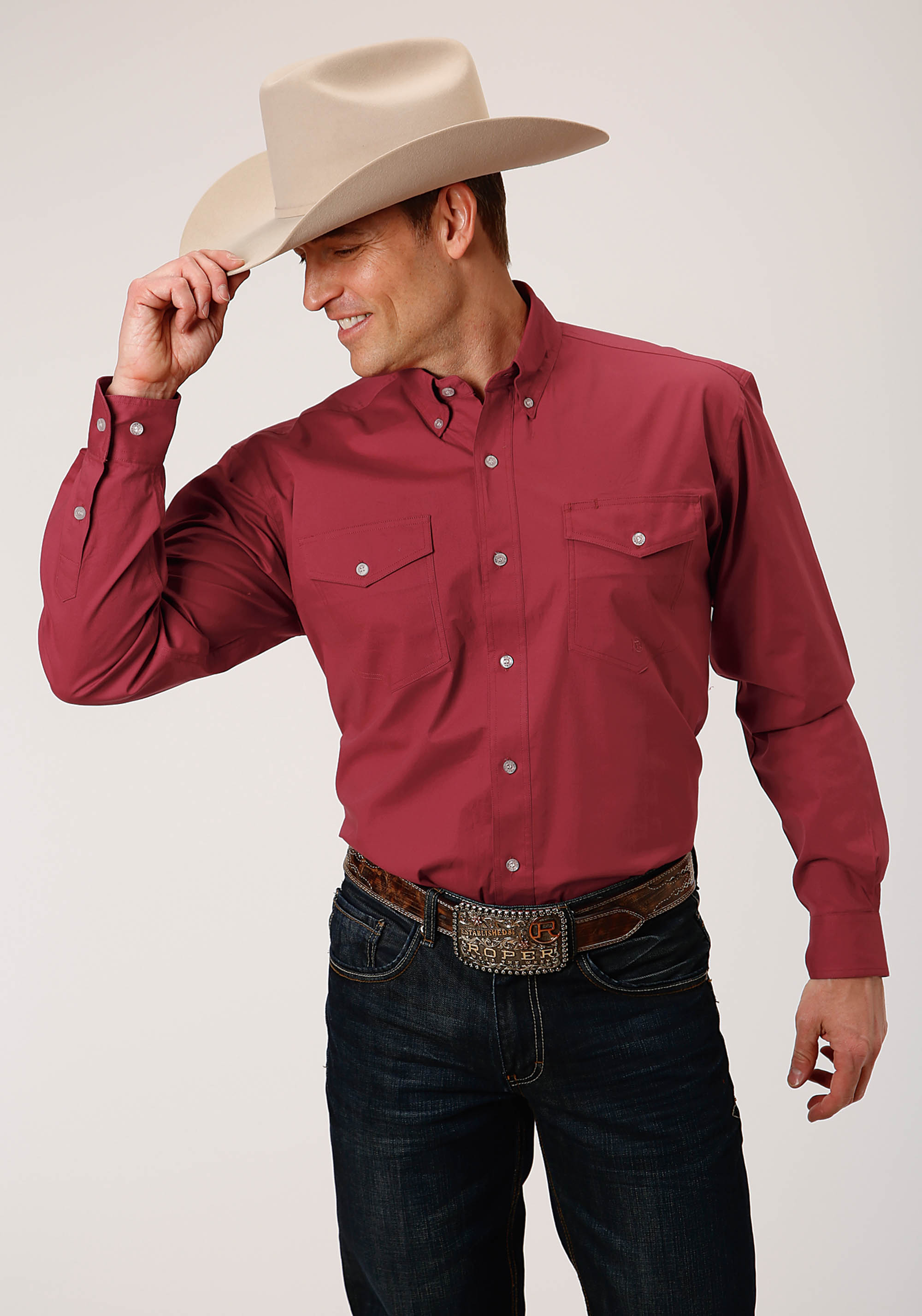 Men’s Amarillo Collection- Campfire Mens 01008 Stretch Poplin – Red