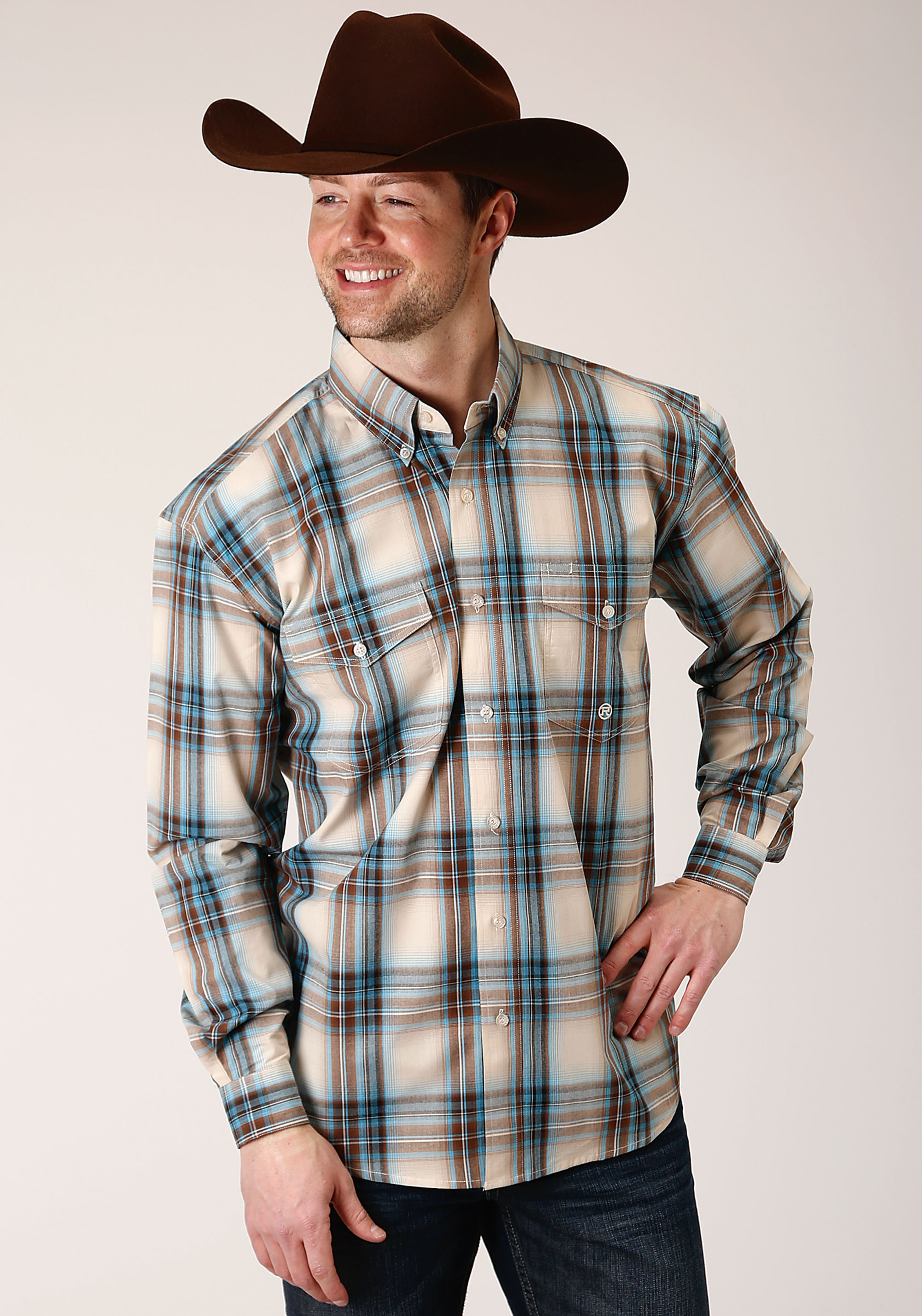 Men’s Amarillo Collection- Chocolate Agave Mens Brown 1374 Cocao Plaid