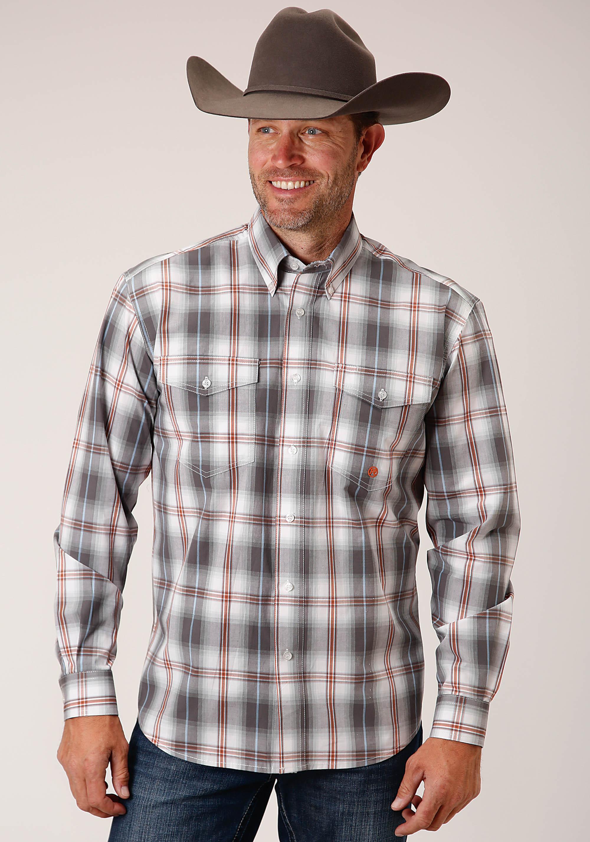 Men’s Amarillo Collection- Copper Spring Mens Grey 1457 Smokey Plaid