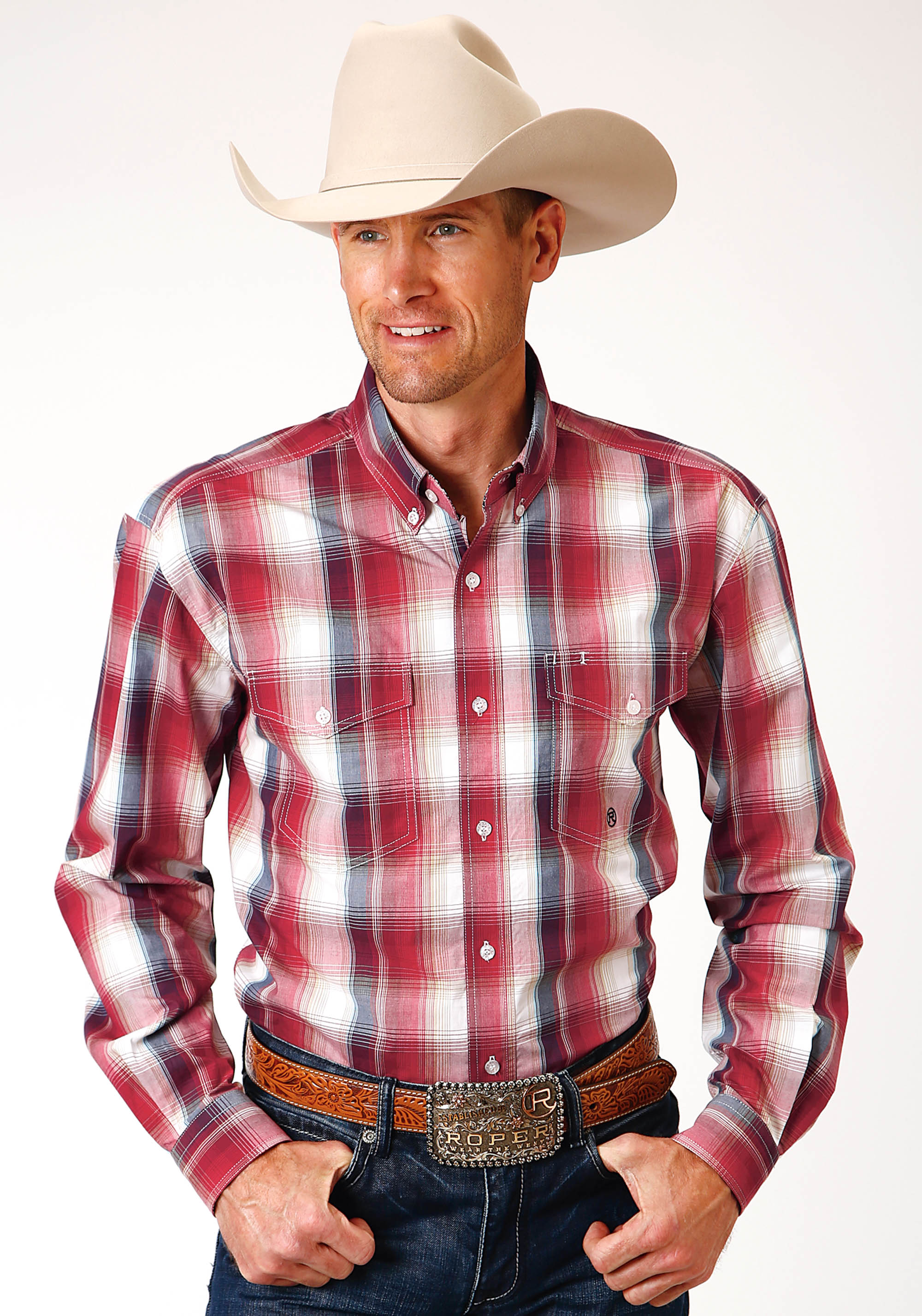 Men’s Amarillo Collection- Liberty Bell Mens 1136 Red Apple Plaid