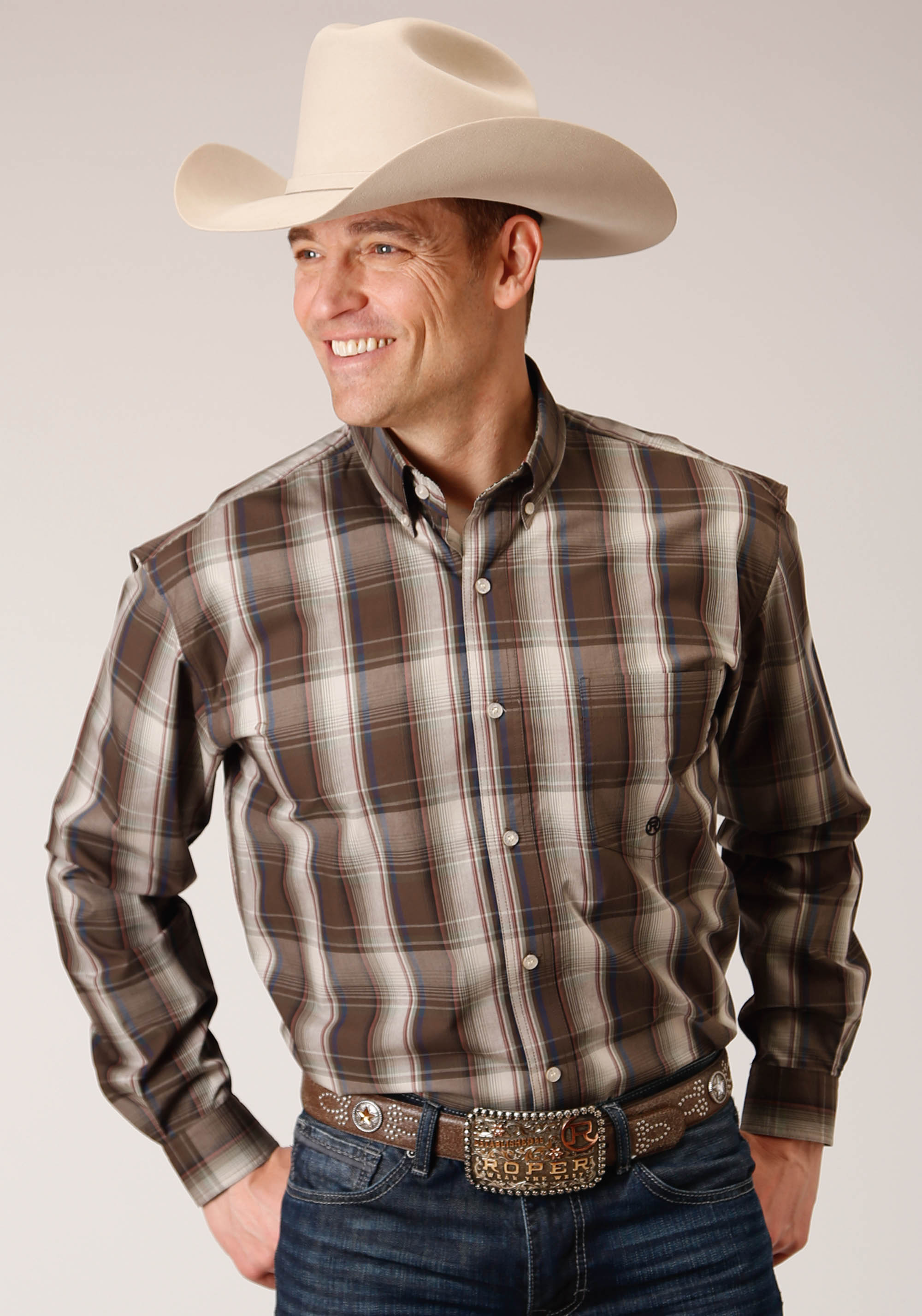 Men’s Amarillo Collection – Pinewood Mens Brown 1227 Pinewood Plaid