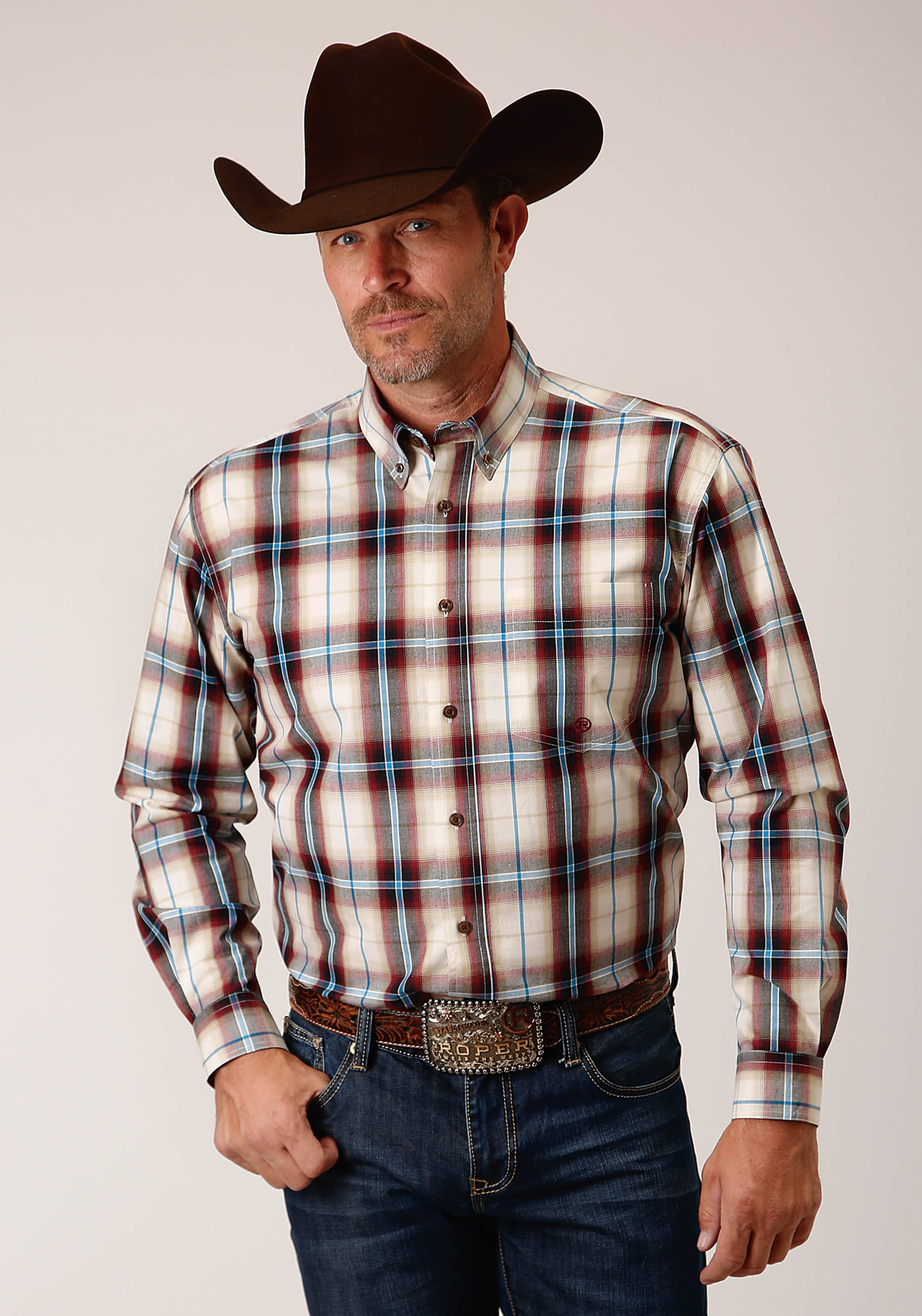 Men’s Amarillo Collection- Ruby Falls Mens 1661 Red Canyon Plaid