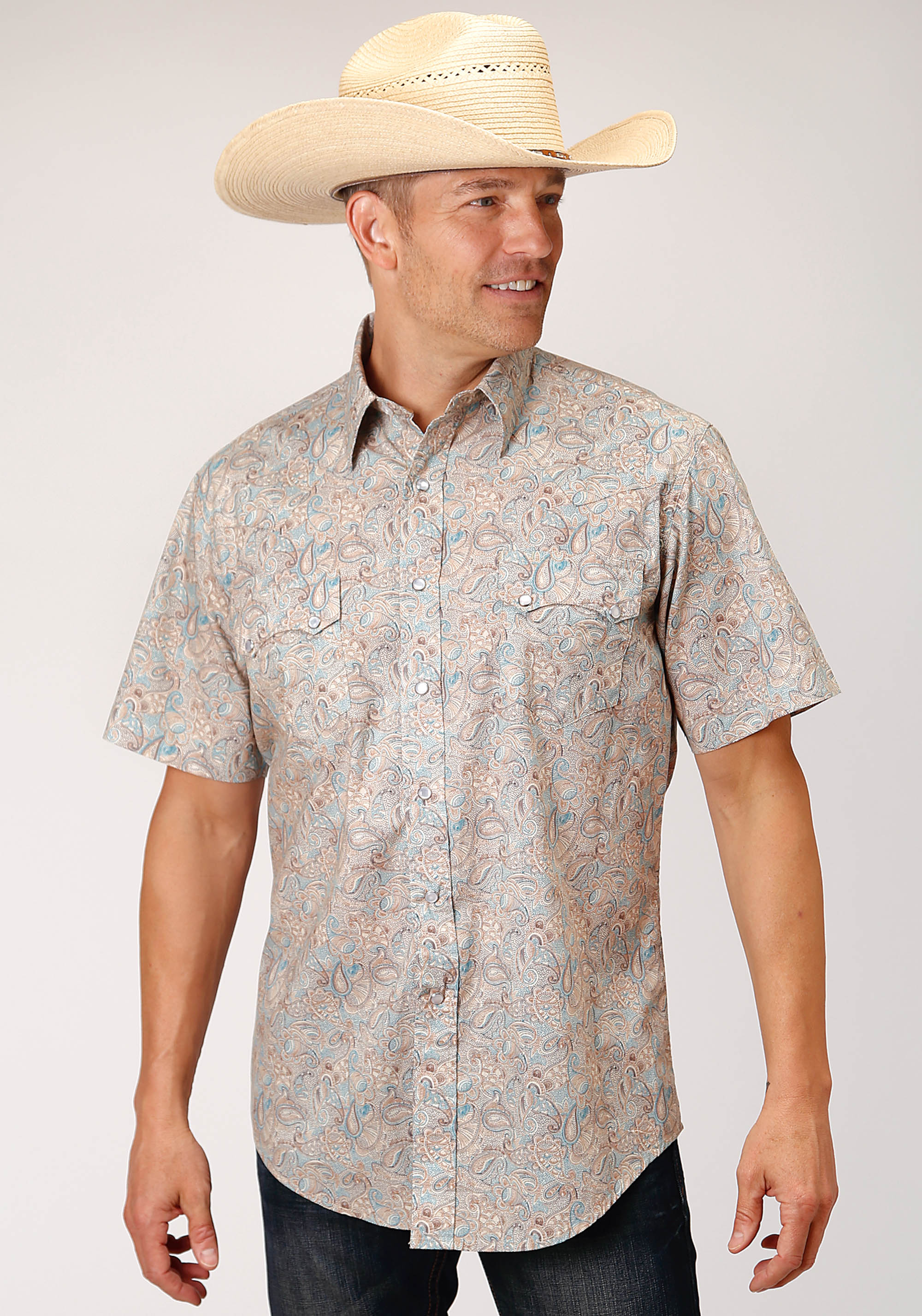 West Made Collection Mens Brown 01590 Dot Paisley Print