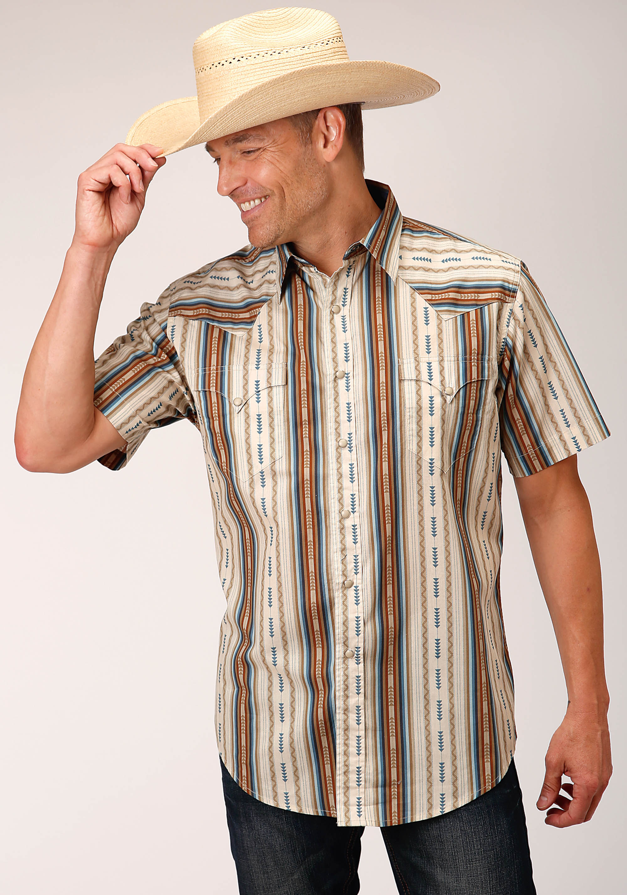 West Made Collection Mens Brown 01586 Desert Stripe