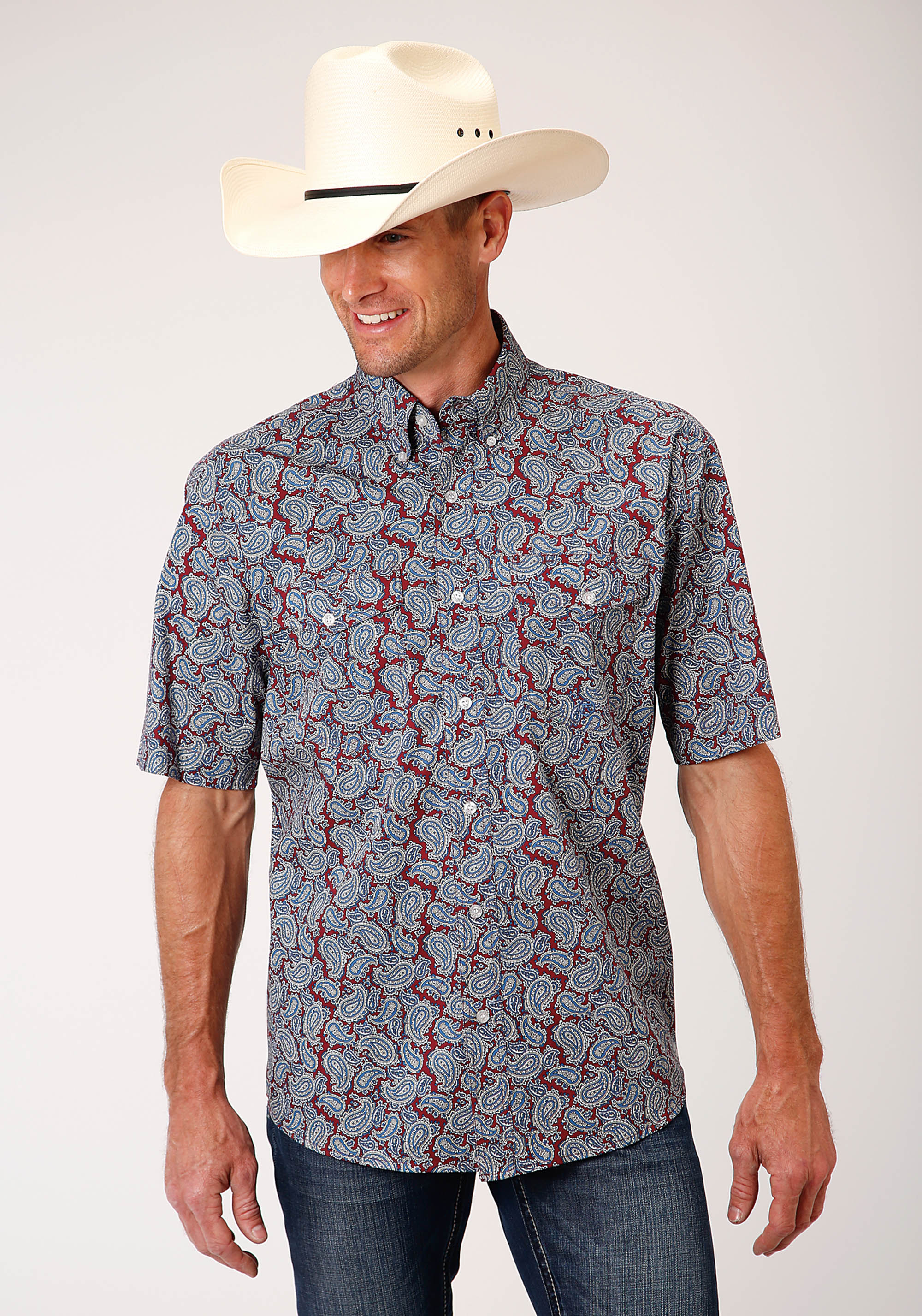 Men’s Amarillo Collection- Liberty Bell Mens Wine 1134 Liberty Paisley