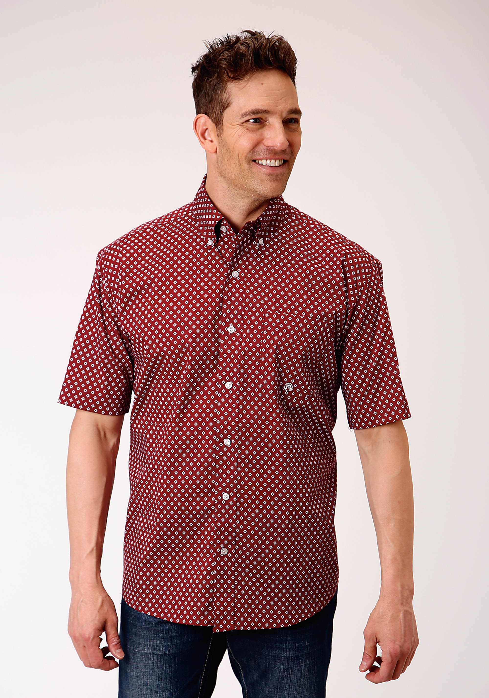 Men’s Amarillo Collection- Liberty Bell Mens 1127 Stretch Poplin Diamond – Wine