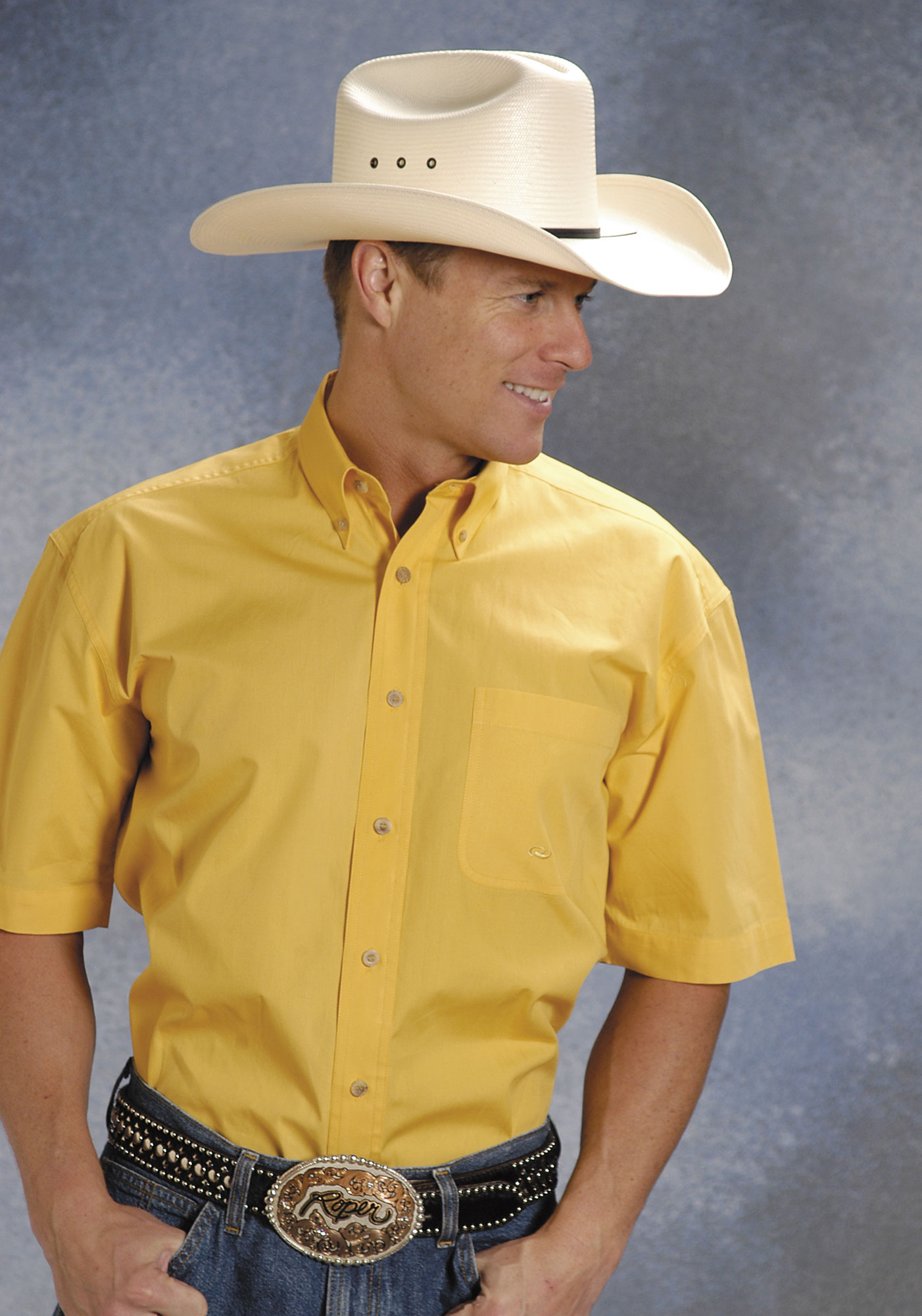 Solid Poplin Button Collection Mens Yellow Solid Poplin Btn Down Collr Vergtd Btn