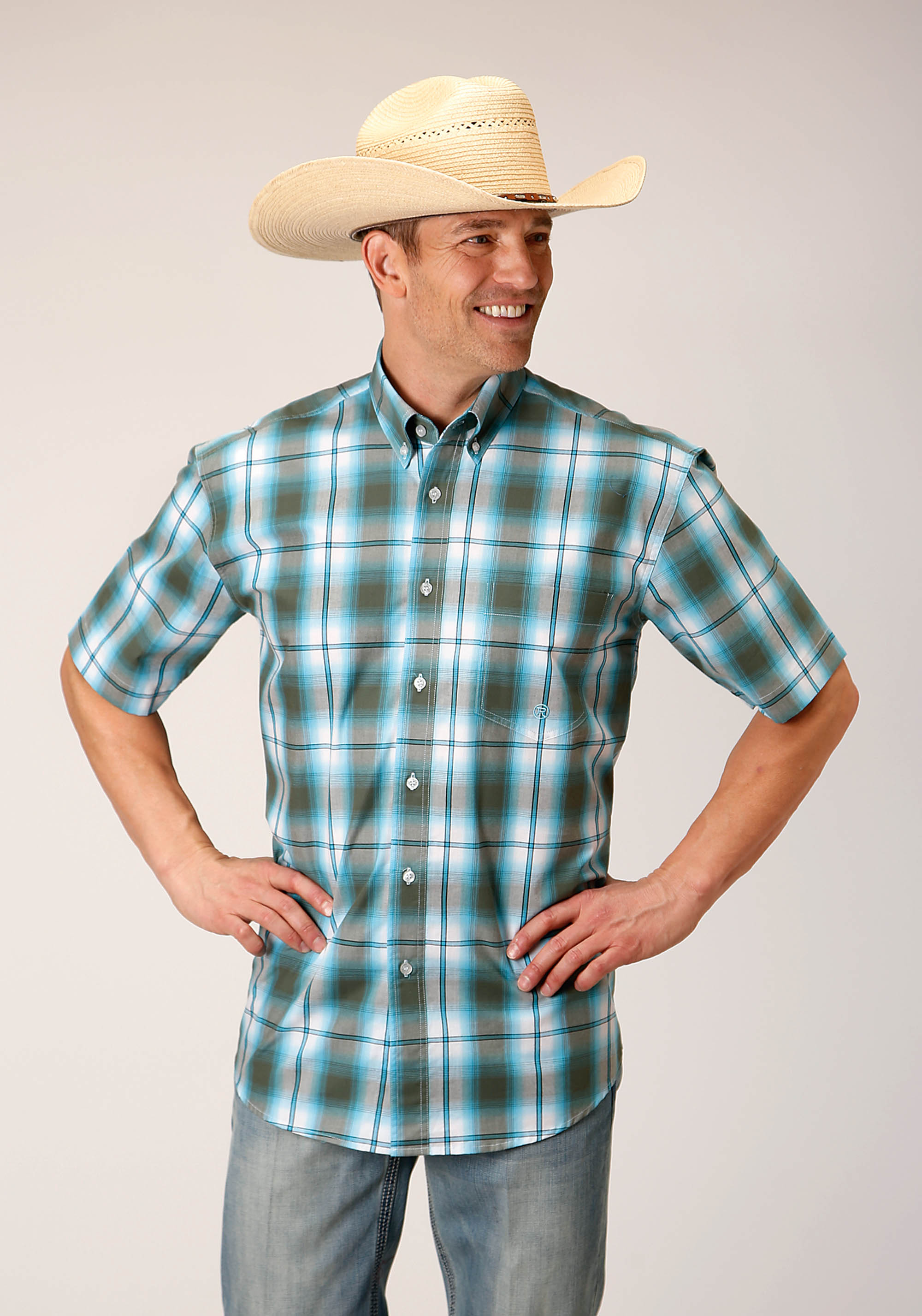 Men’s Amarillo Collection- Summer Meadow Mens Green 1555 Meadow Plaid