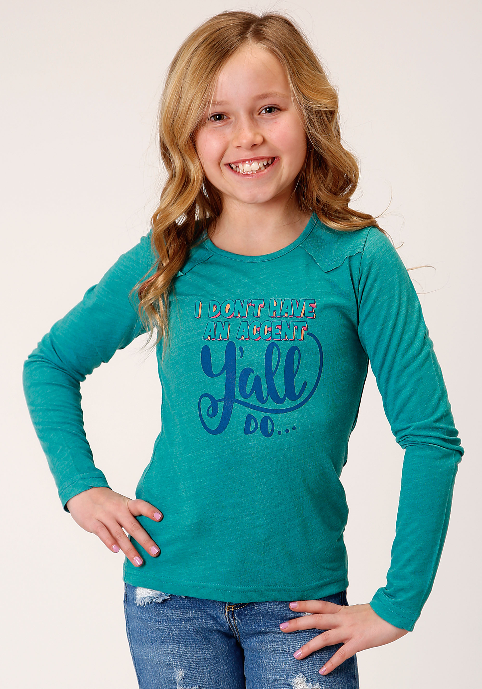 Five Star Girls Girls Turquoise 1462 Poly Rayon Jersey Ss Tee