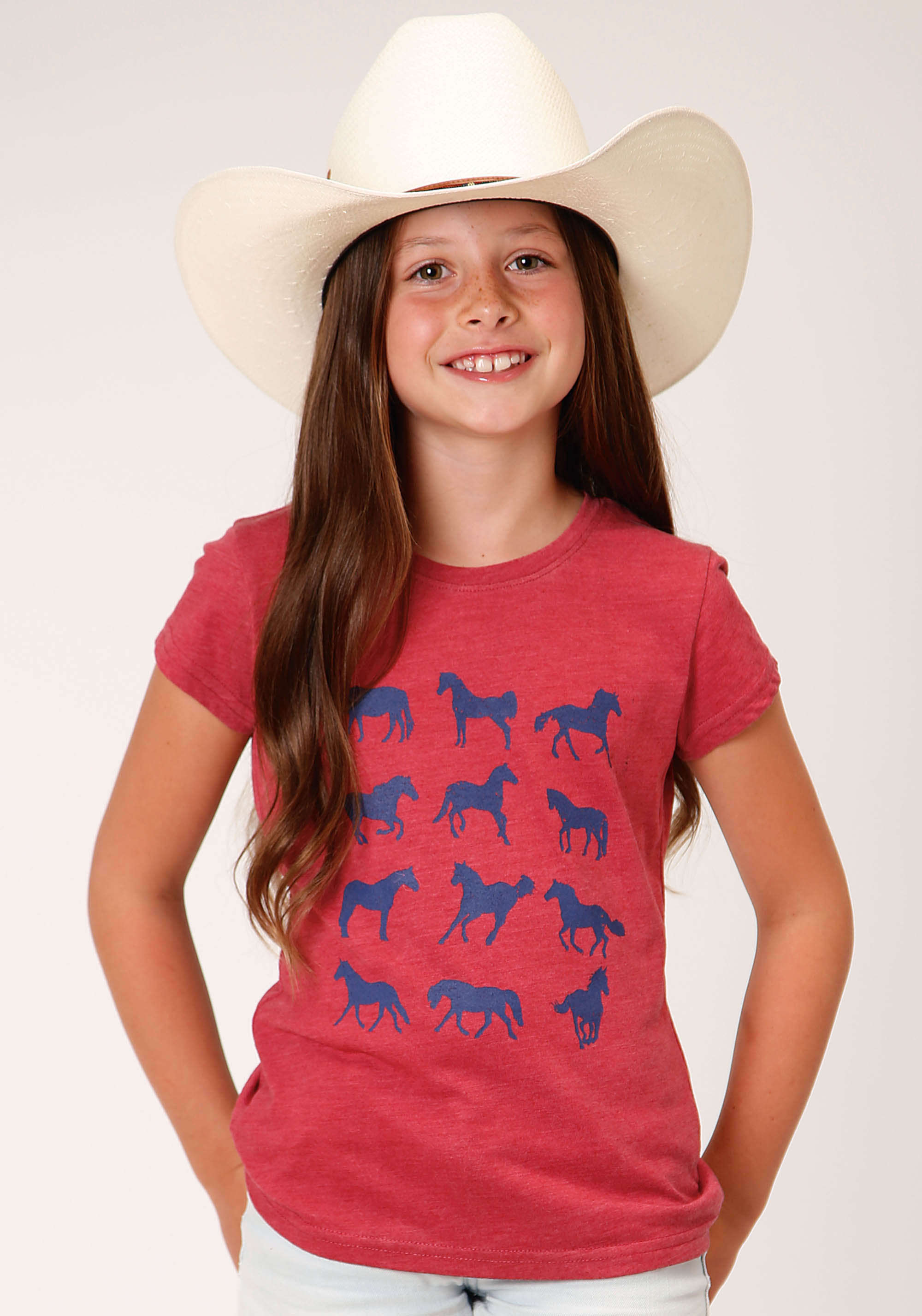 Five Star Girls Girls 1617 P/r Red Ss Tee