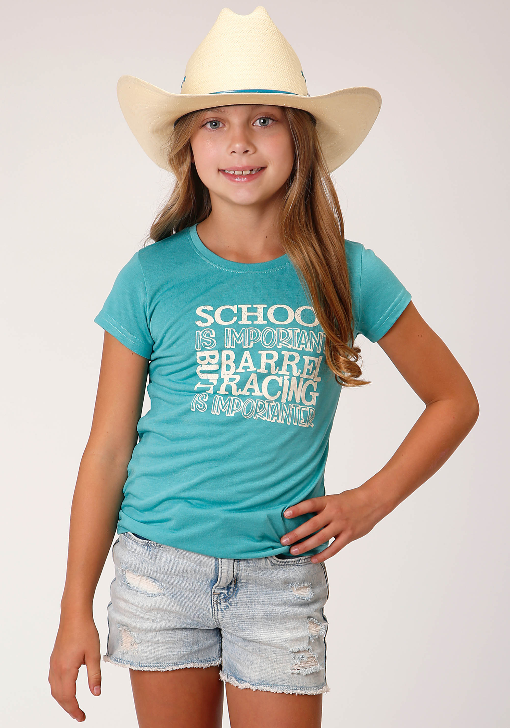 Five Star Girls Girls Turquoise 1617 Turq P/r Ss Tee