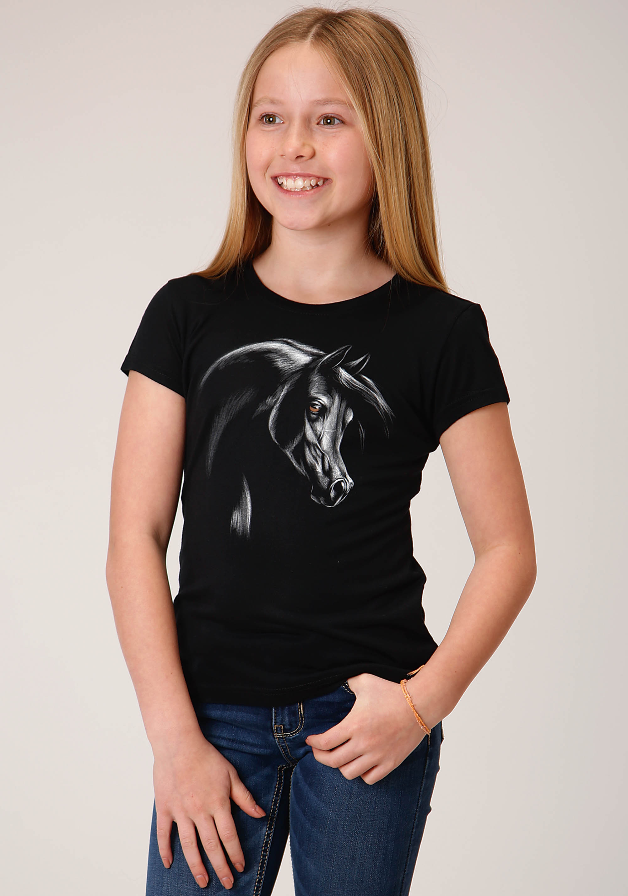 Five Star Girls Girls Black 1532 Poly Rayon Jersey Tee