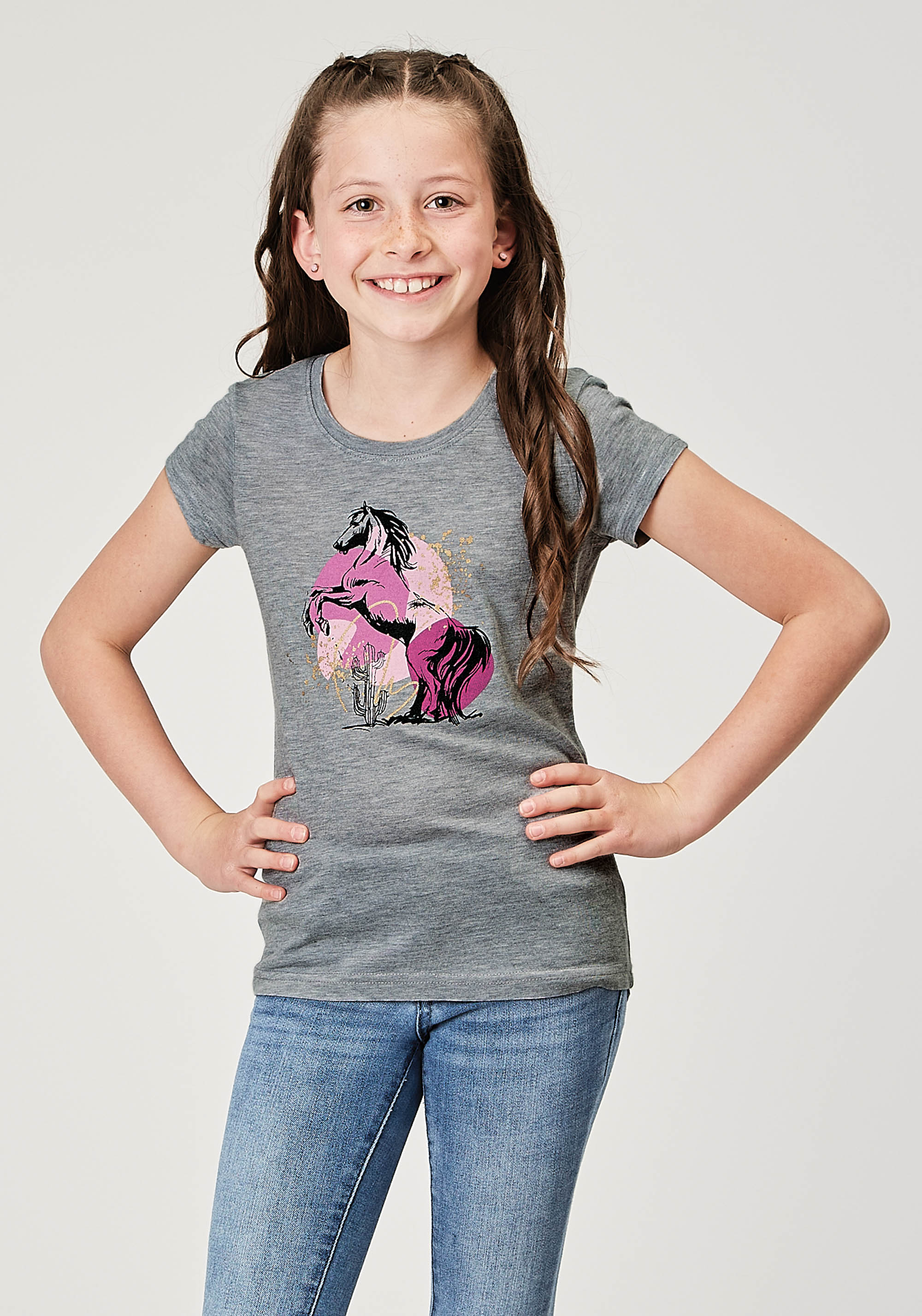 Five Star Girls – Spring Iii Girls Grey 2011 Lt Gry P/r Ss Tee