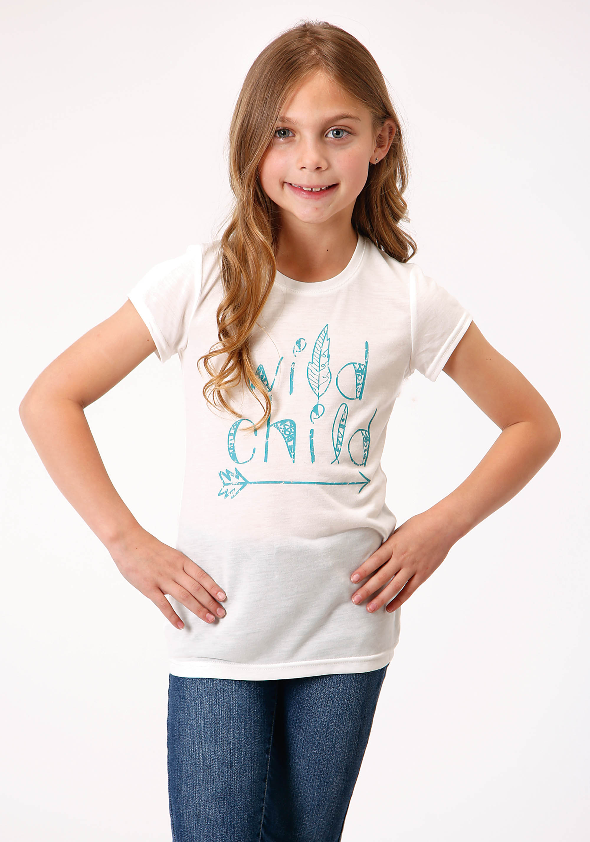 Five Star Girls Girls Cream 01102 Poly/rayon Jersey Ss Basic Tee