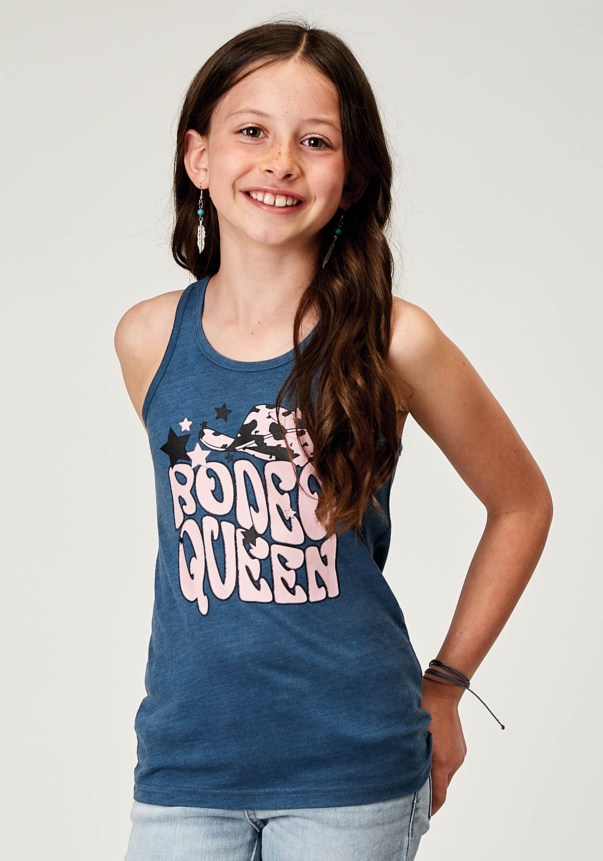 Five Star Girls – Spring Iii Girls 2011 Navy Blue P/r Sleeveless Tee