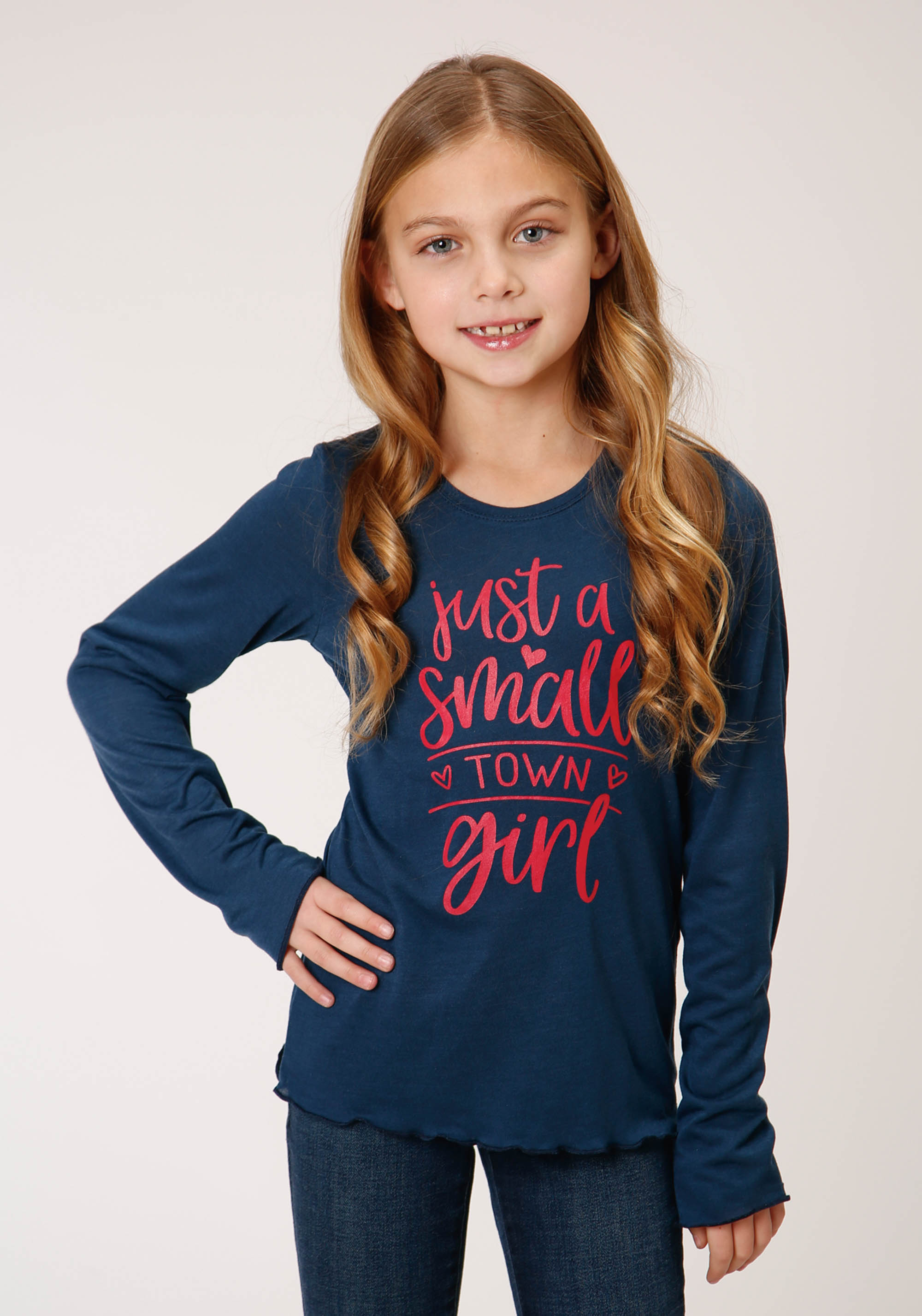 Five Star Girls Girls Blue 00977 Poly Rayon Jersey Ls Top