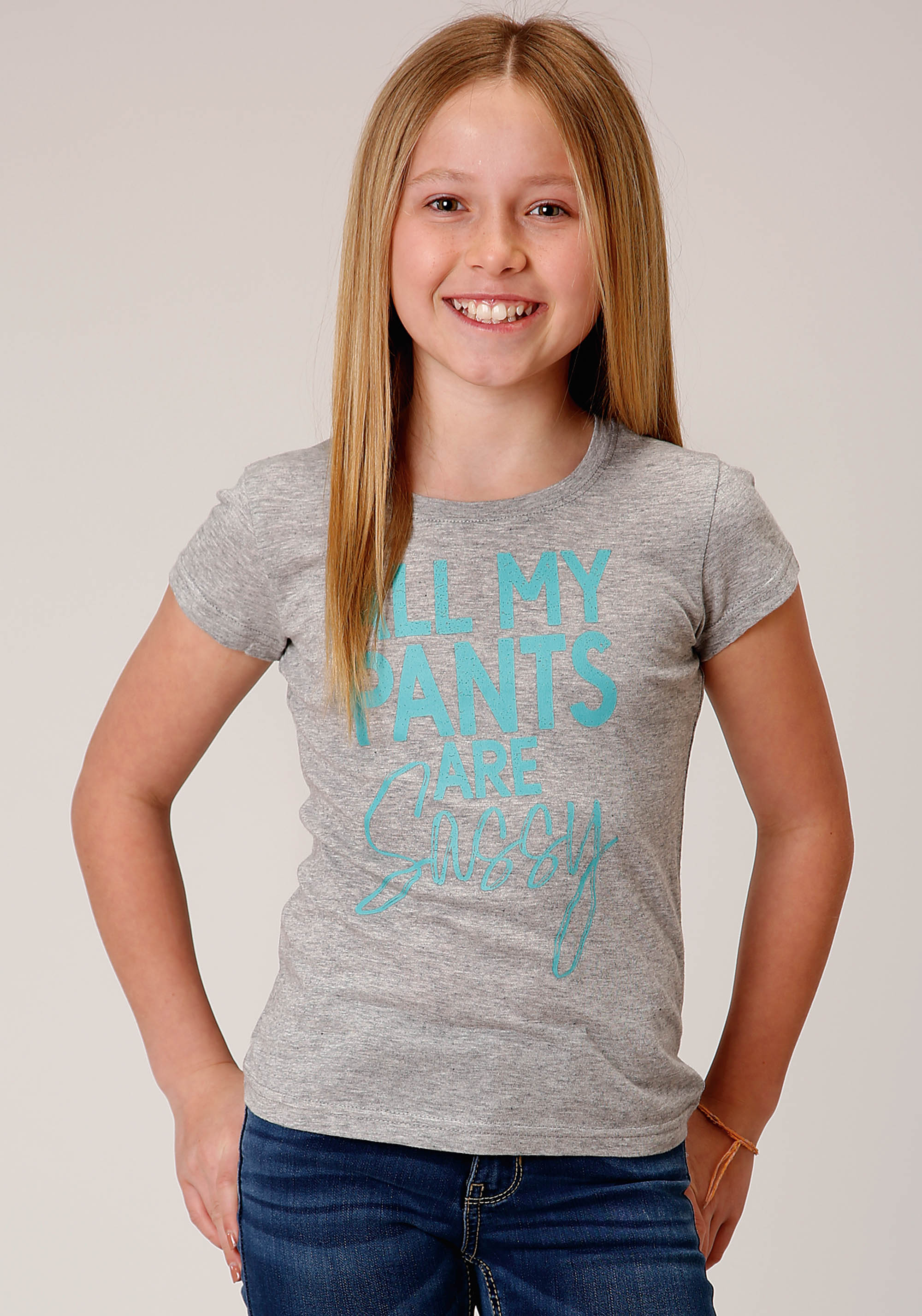 Five Star Girls Girls 1532 Heather Grey P/r Ss Jersey Tee