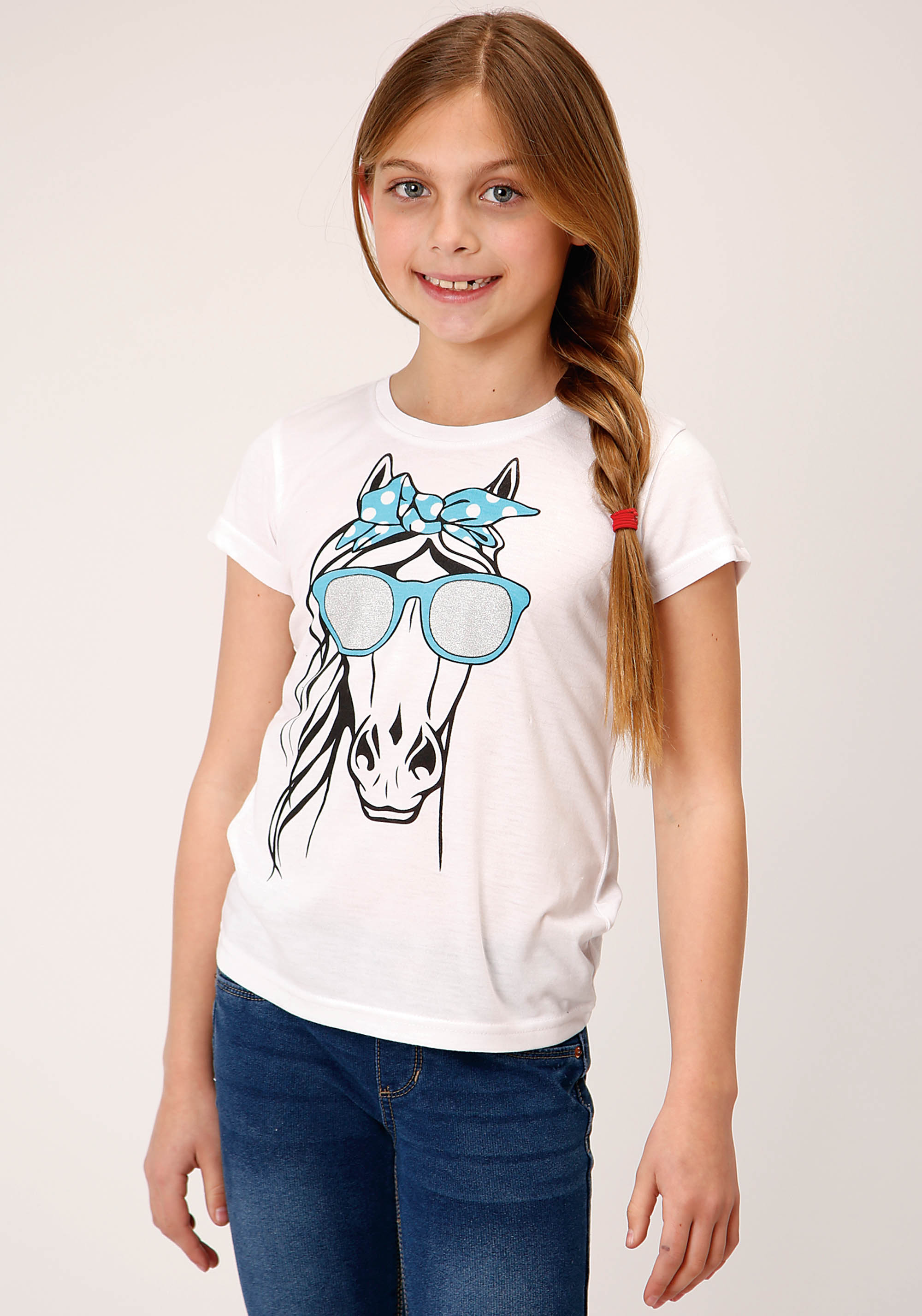 Five Star Girls Girls White 1532 Poly Rayon Jersey Ss Tee