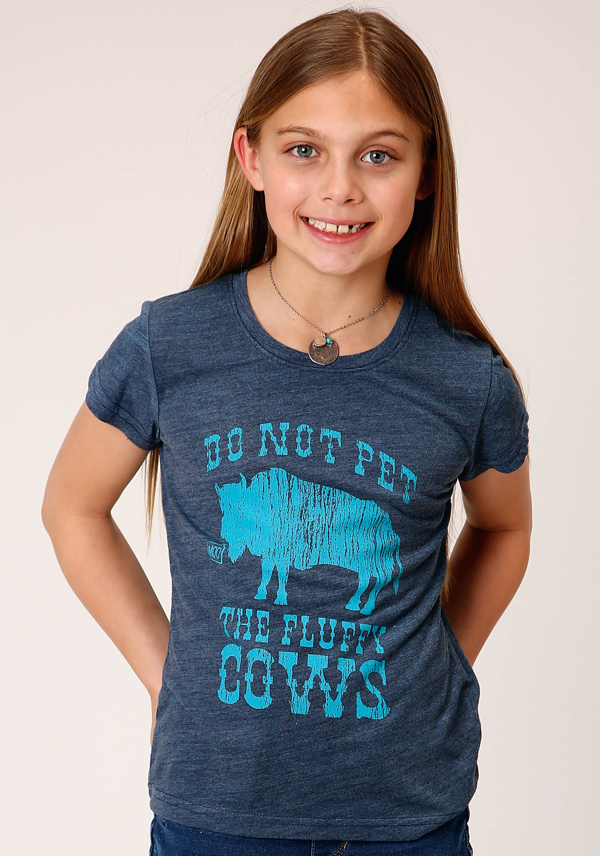 Five Star Girls Girls Blue 1532 Poly Rayon Jersey Ss Tee