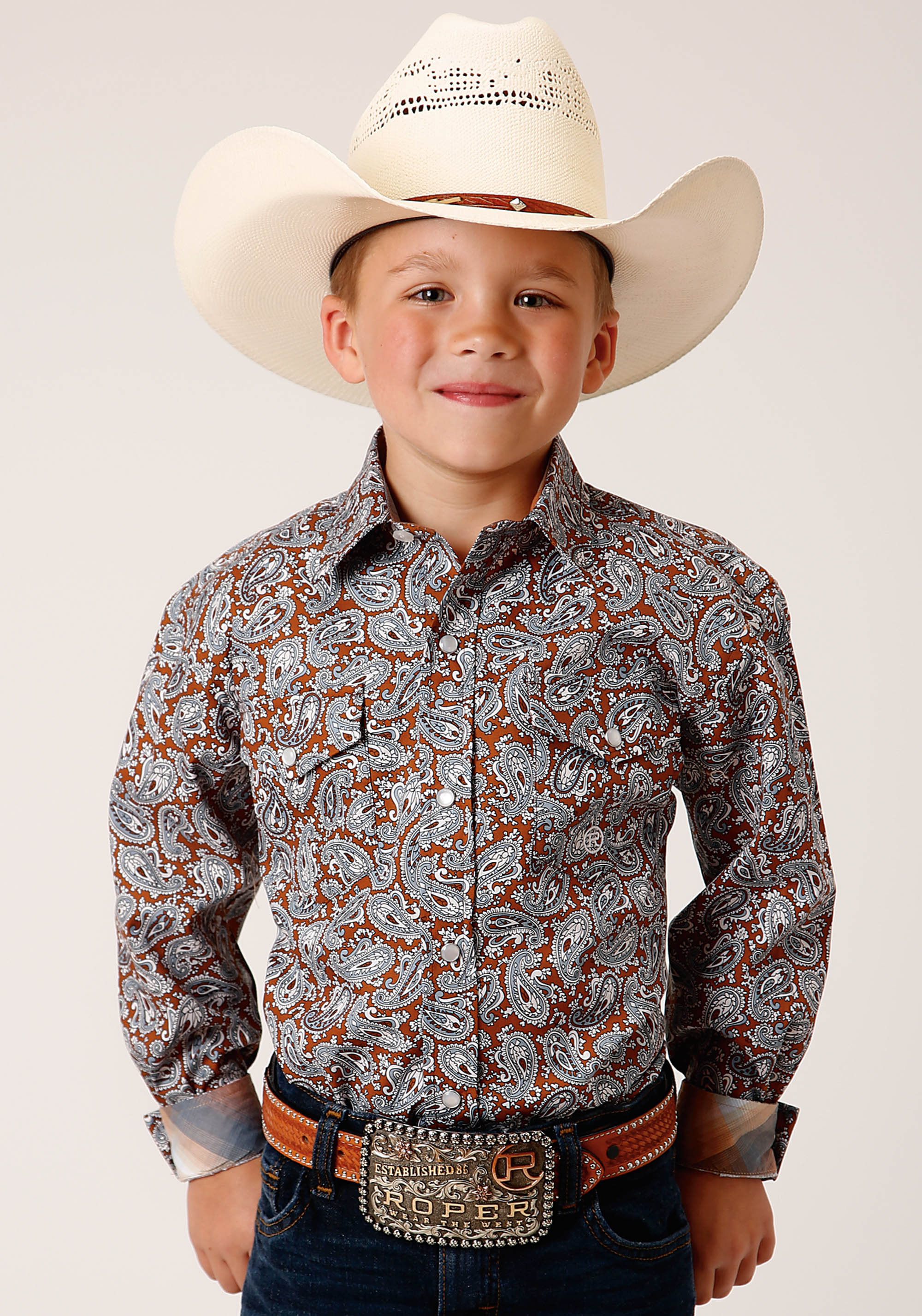 Boys Amarillo Collection- Copper Spring Boys Orange 1453 Copper Spring Paisley