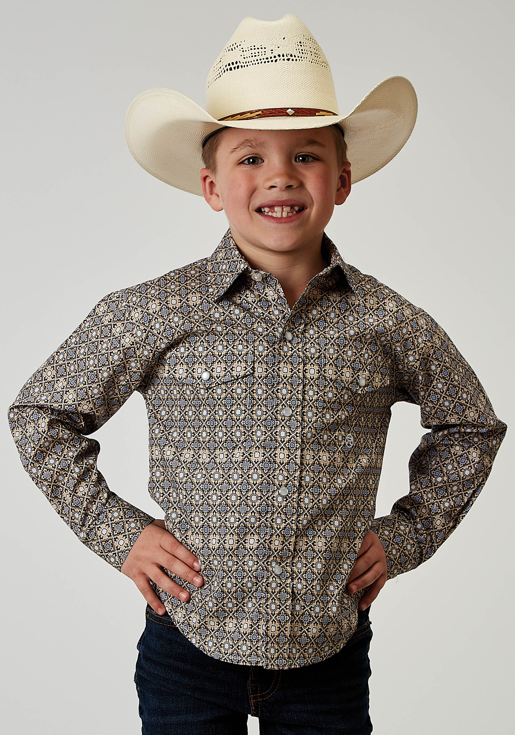 Boy’s Amarillo Collection- Western Blues Boys Khaki 1931 Western Foulard