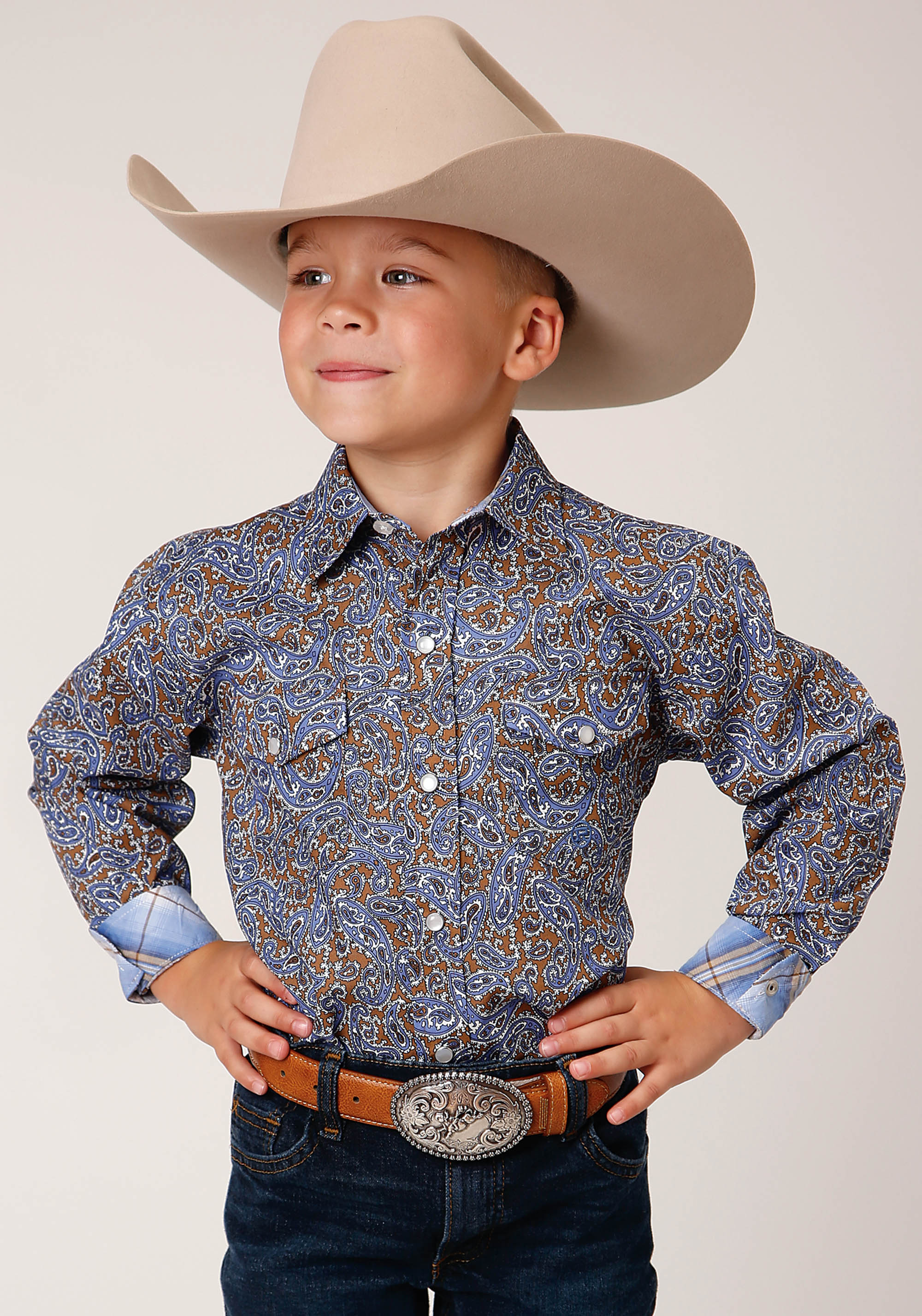 Boys Amarillo Collection- Blue Thistle Boys Brown 1556 Valley Paisley